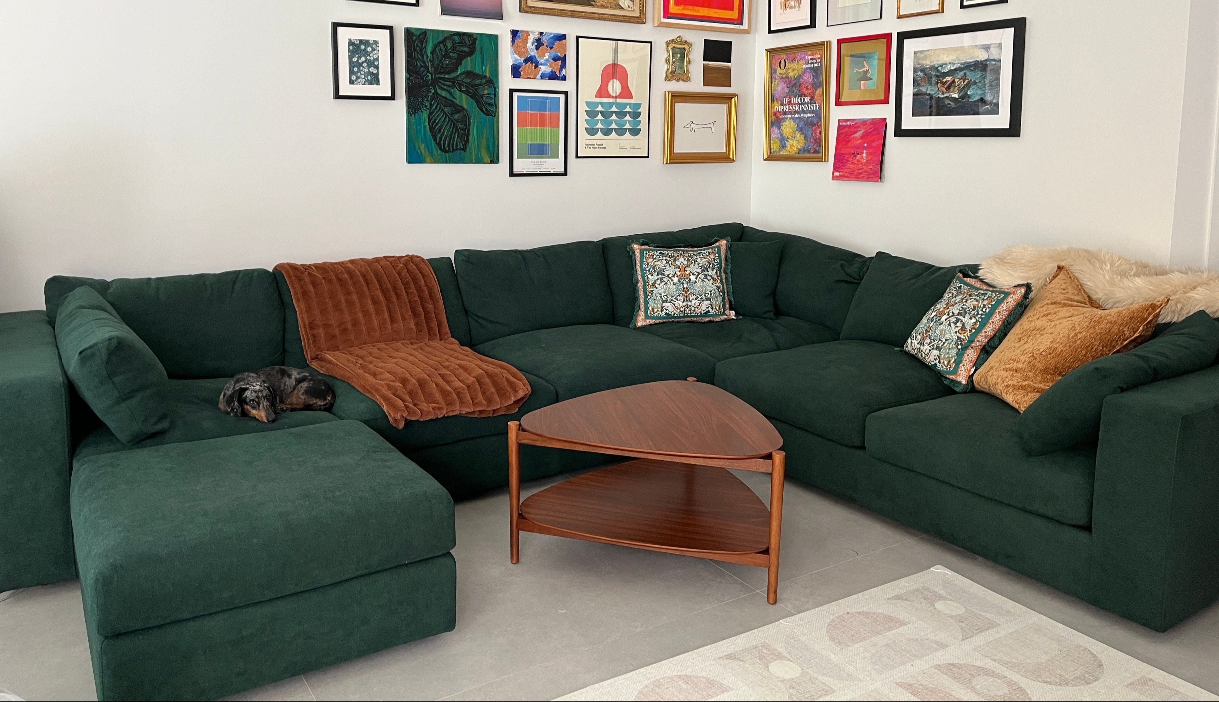 Green Sectional Sofas - Modern L Shaped Couch