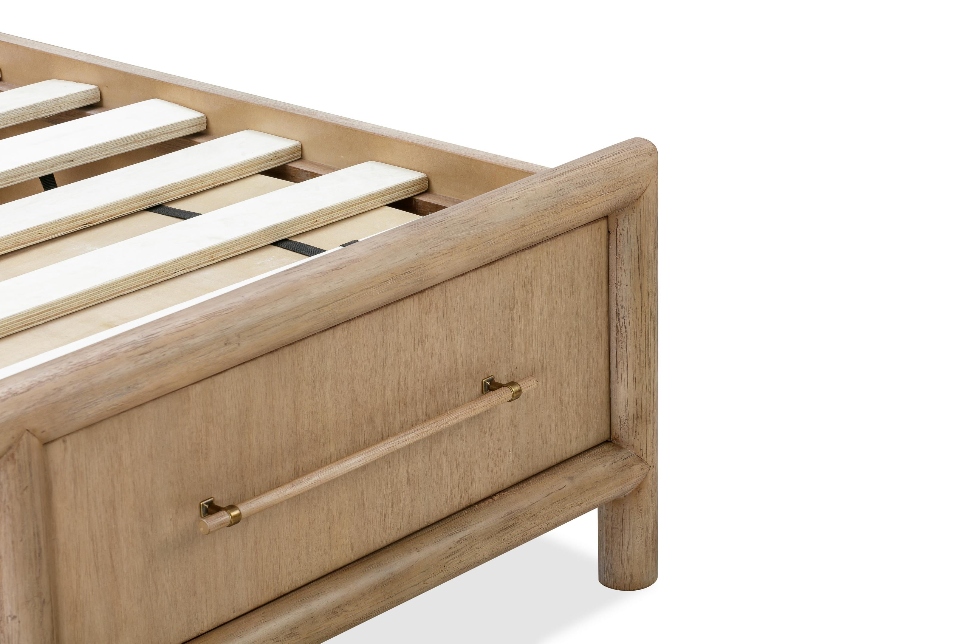 Dorsey Wooden Two Drawer Storage Bed in Granola - What A Room