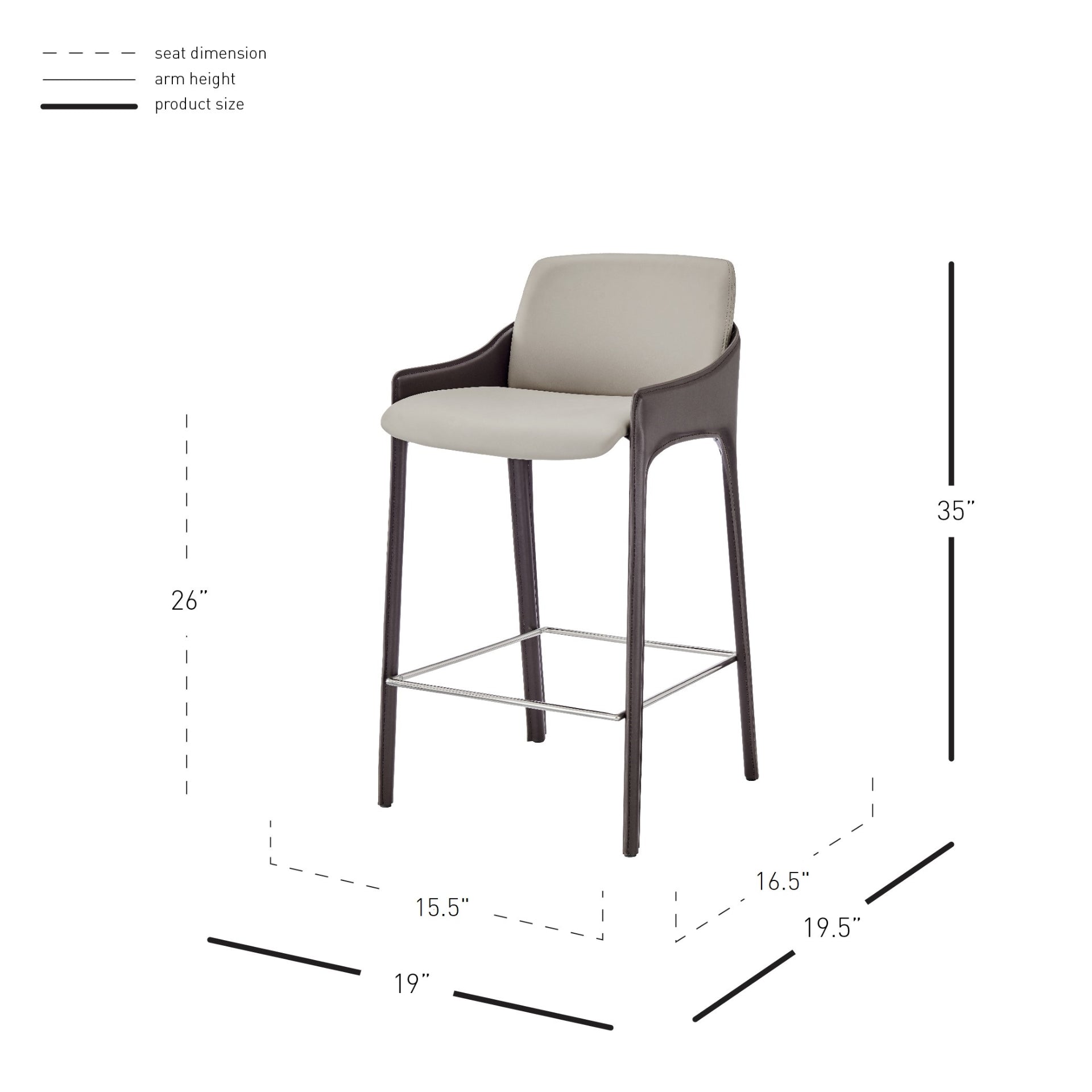 Stella Faux Leather Counter Stool (Set of 2) - What A Room
