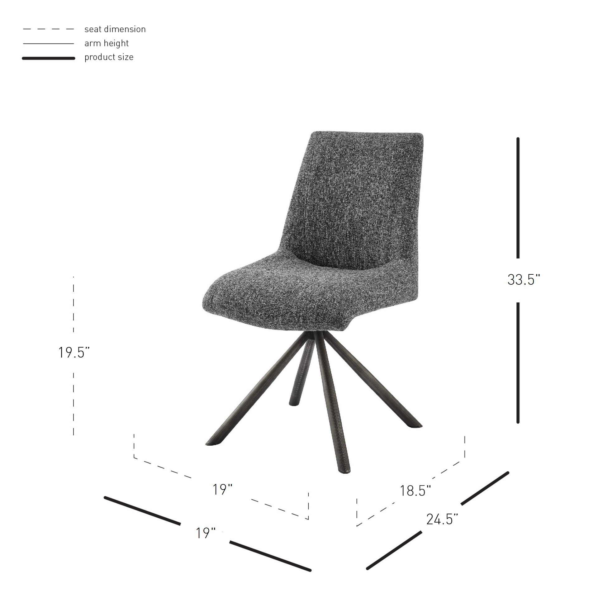 Viona Chenille Swivel Dining Side Chair (Set of 2) - What A Room