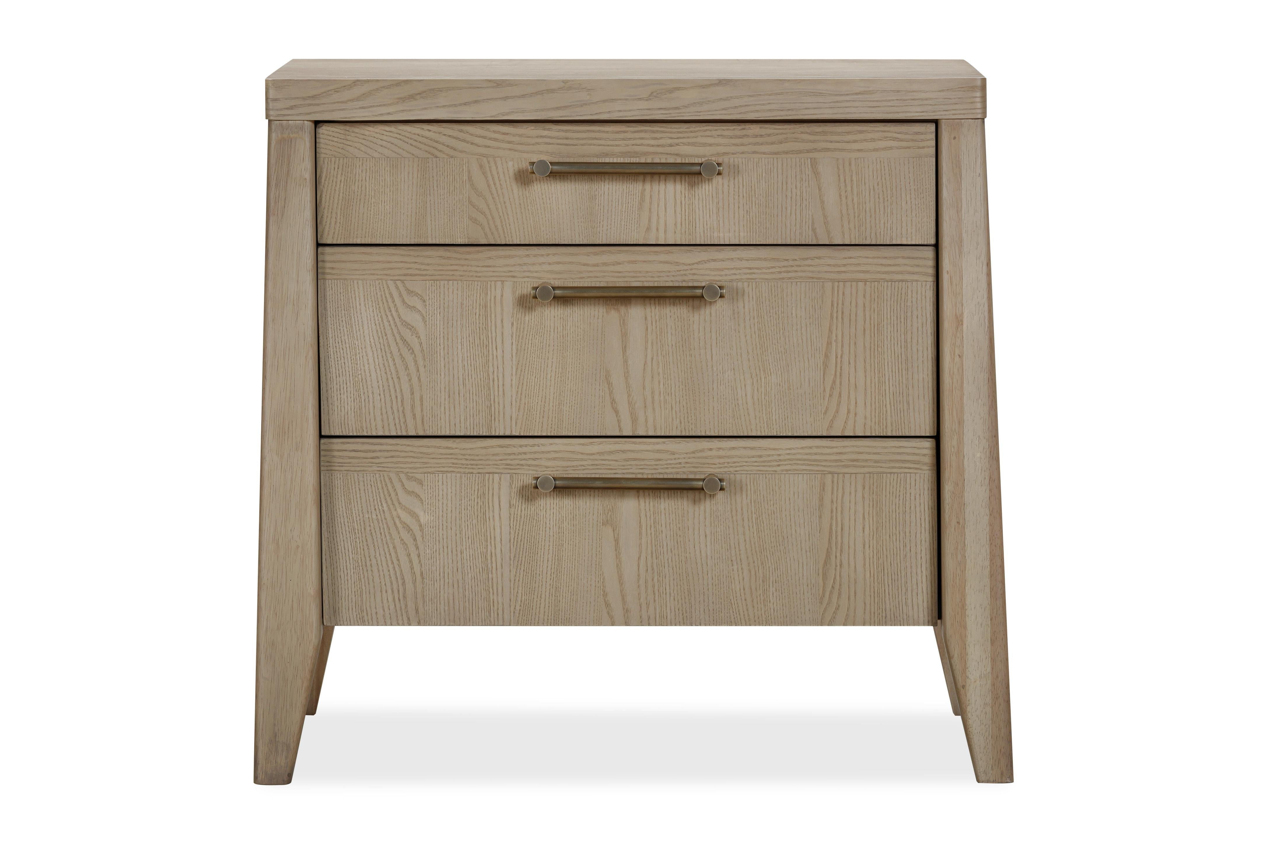 Sumire Three Drawer Ash Wood Nightstand in Ginger - What A Room