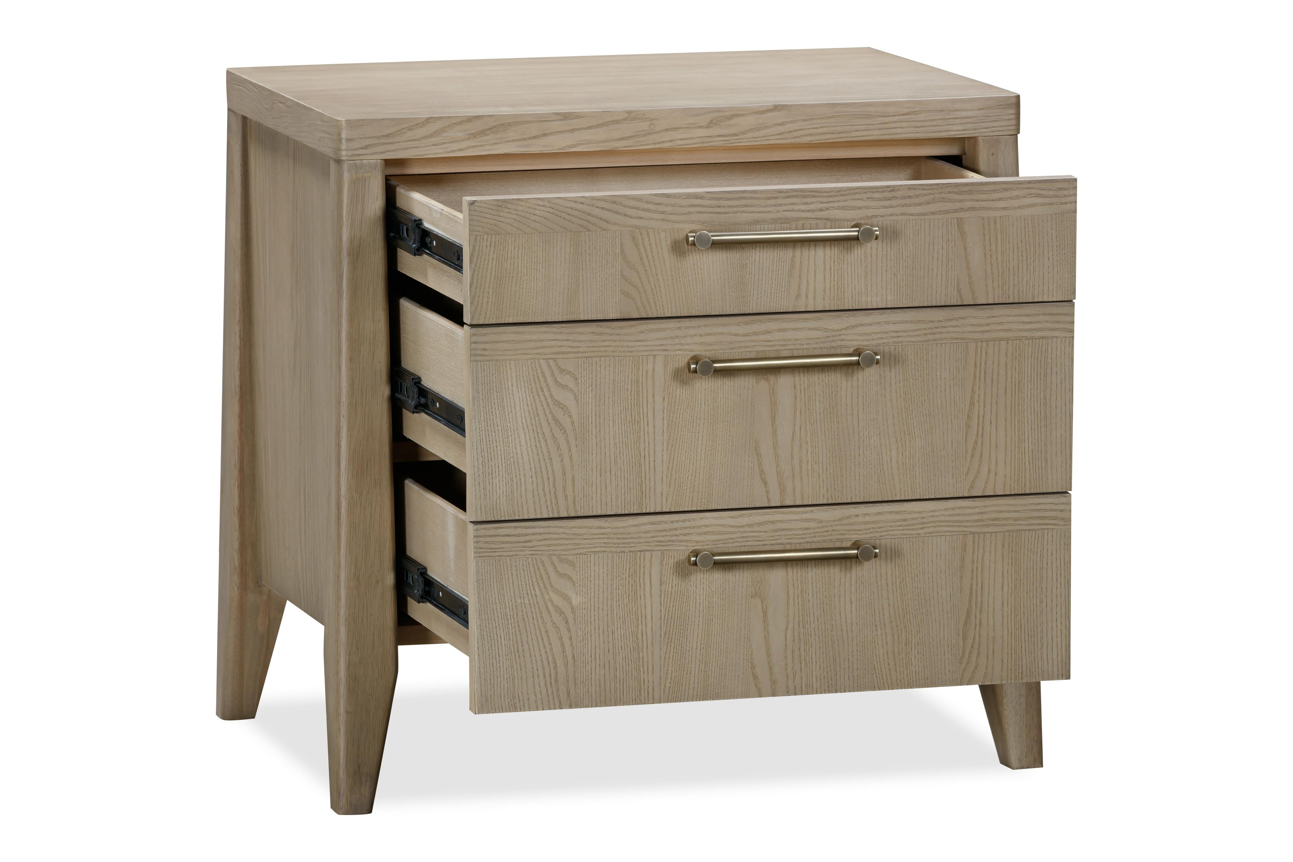 Sumire Three Drawer Ash Wood Nightstand in Ginger - What A Room
