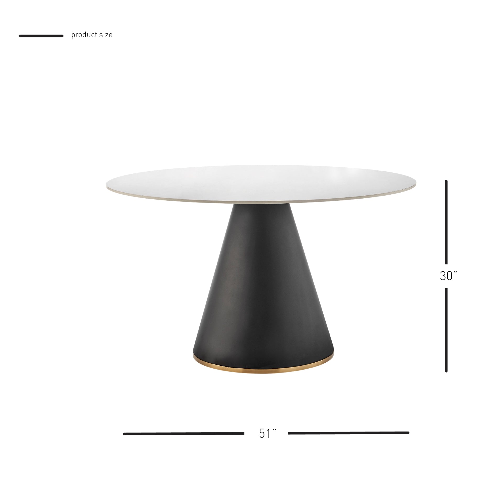 Geneva Ceramic Top 51" Round Dining Table w/ Gold Trim - What A Room