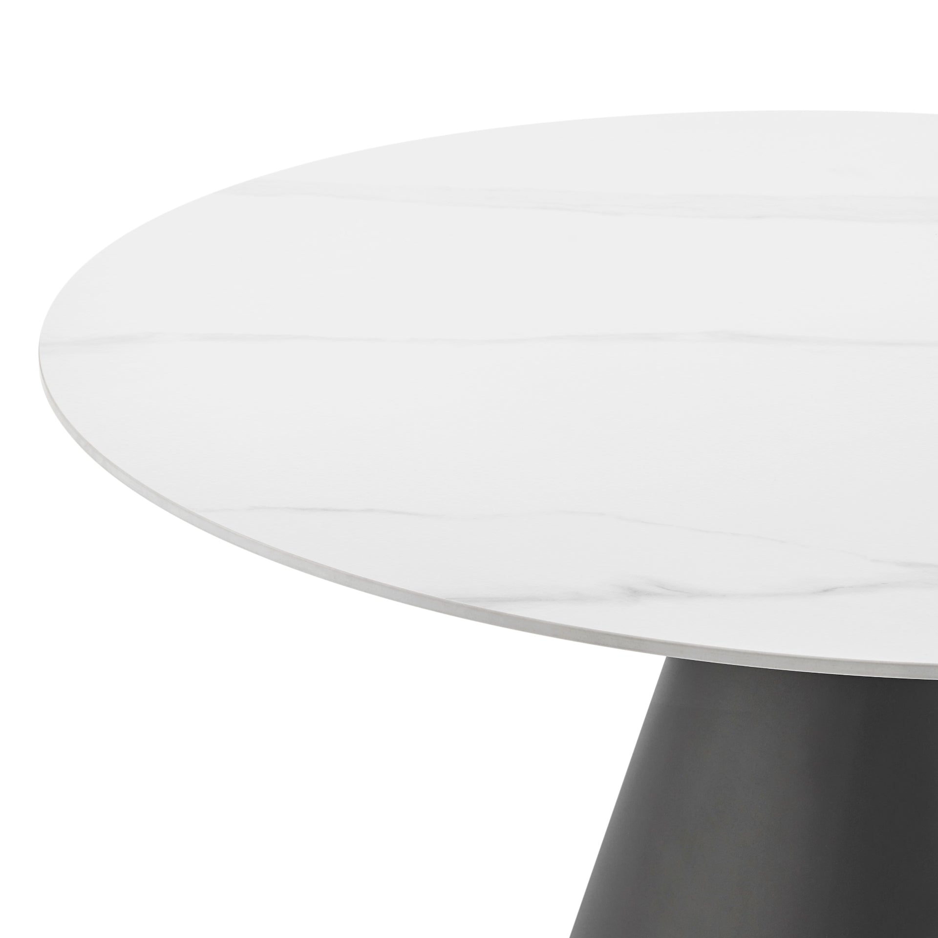 Geneva Ceramic Top 51" Round Dining Table w/ Gold Trim - What A Room