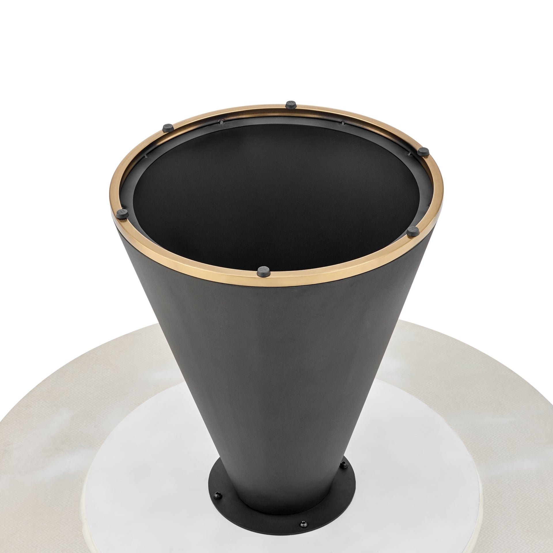 Geneva Ceramic Top 51" Round Dining Table w/ Gold Trim - What A Room