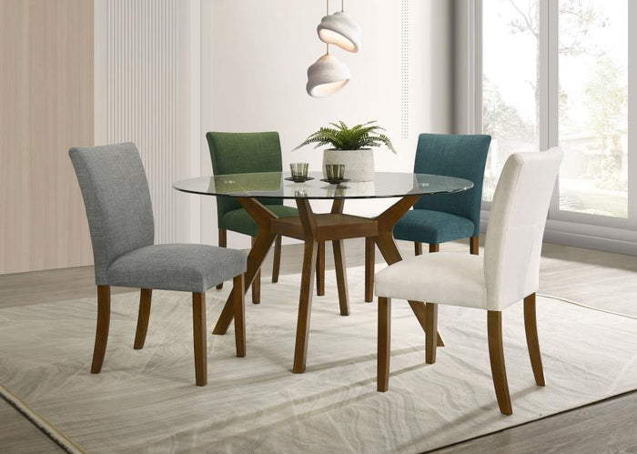 Paxton Round 48-inch Glass Top Wood Dining Table Brown - What A Room
