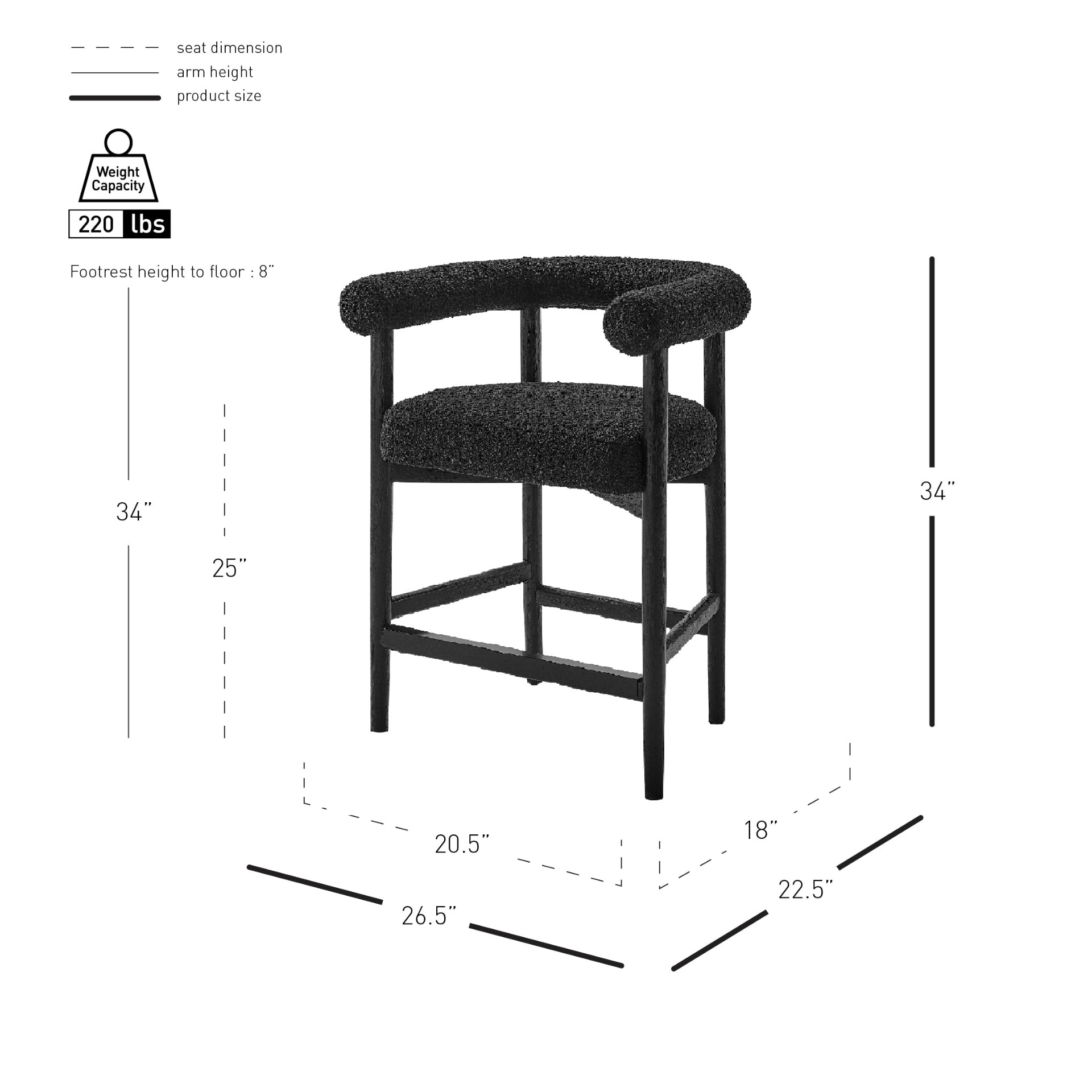 Keanu Boucle Counter Stool - What A Room