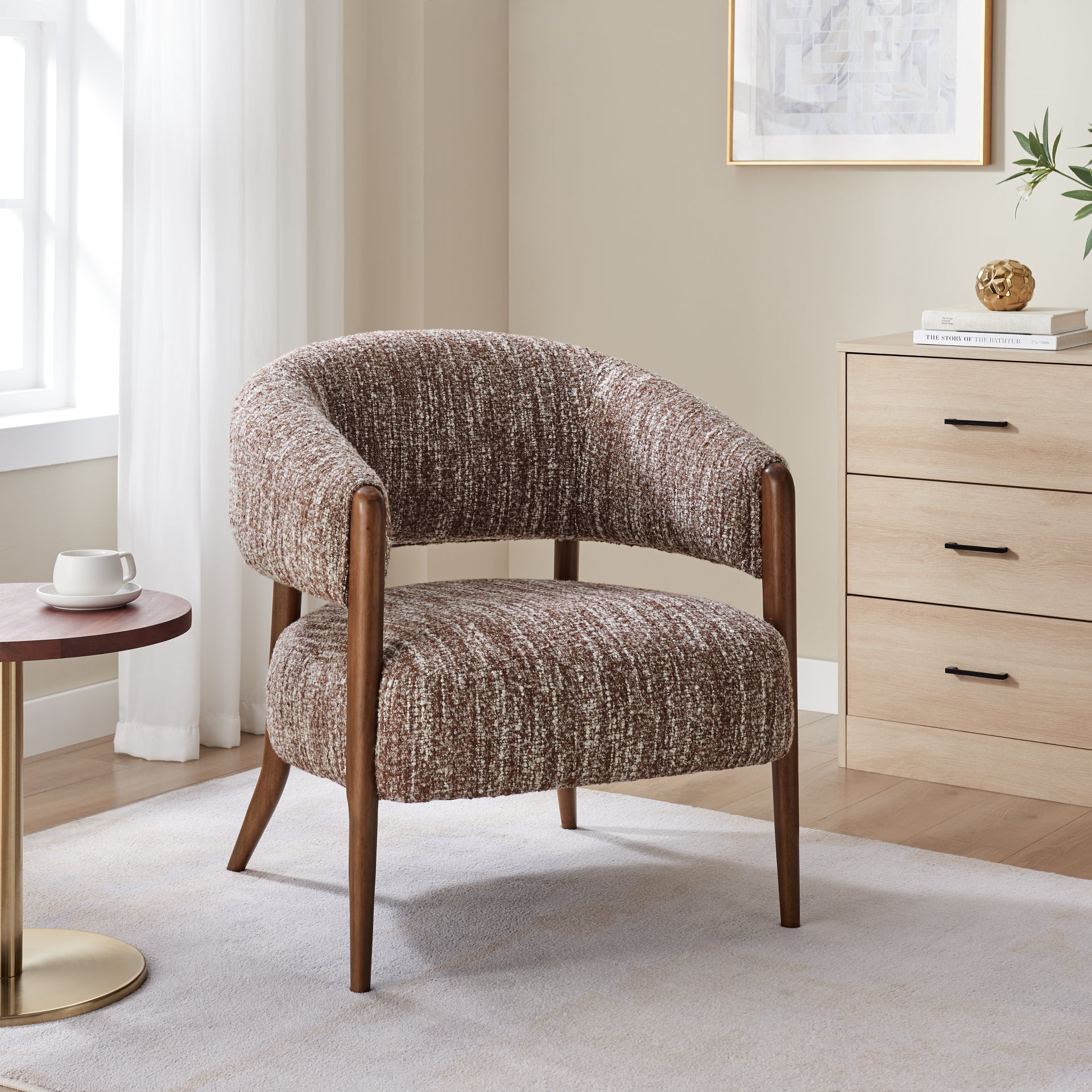 Mayla Boucle Accent Arm Chair - What A Room