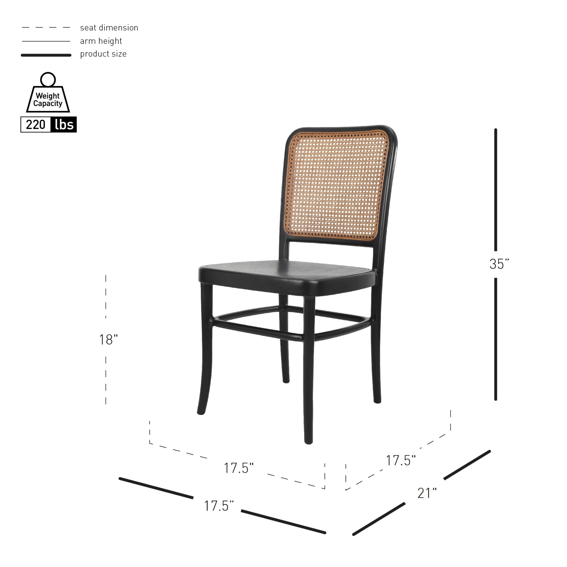 Sonora Rattan Dining Side Chair Wood Seat (Set of 2) - What A Room