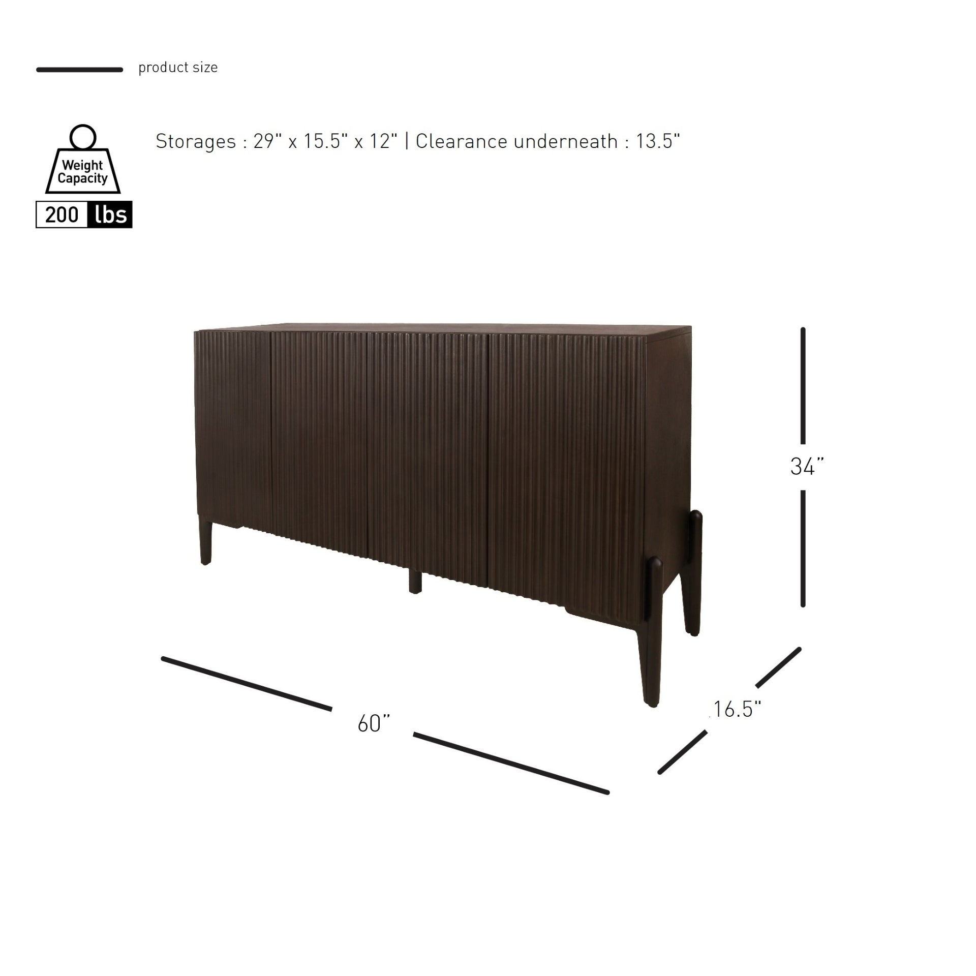 Baylor  Sideboard 4 Doors - What A Room