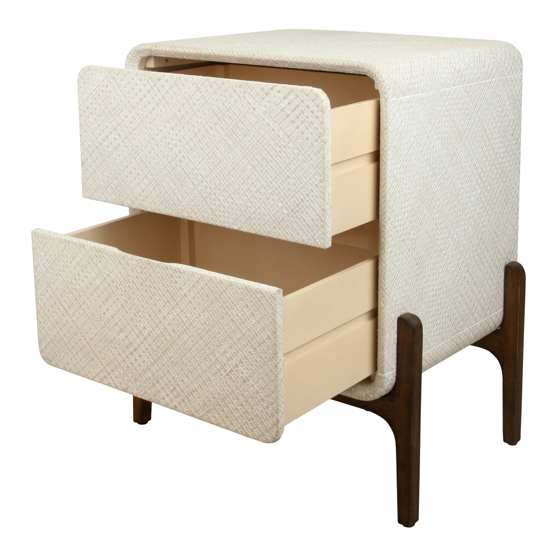 Lotie Nightstand/Side Table 2 Drawers Walnut Legs - What A Room