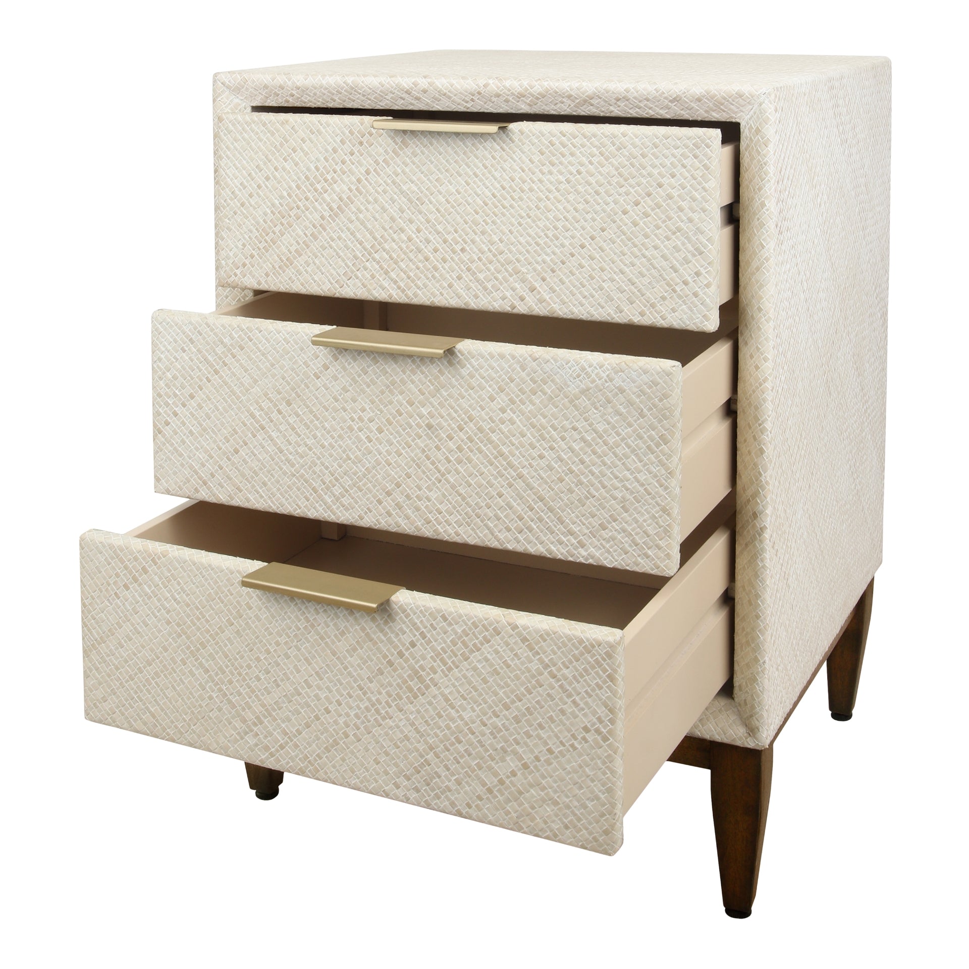Brinley Nightstand/Side Table 3 Drawers Walnut Legs - What A Room