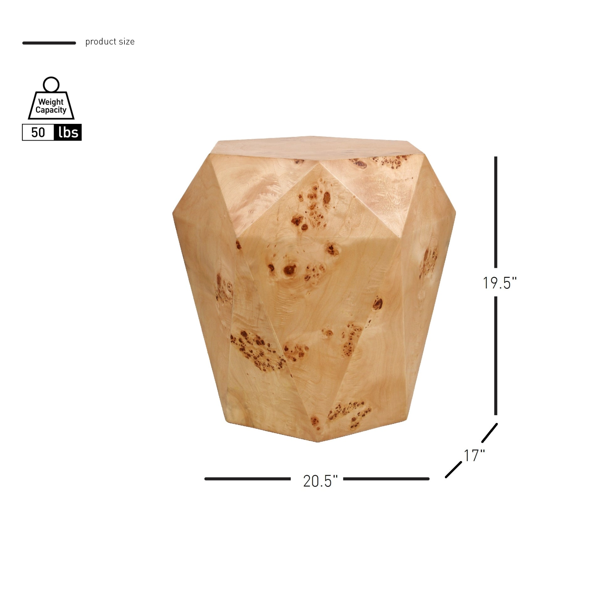 Malva Burl Wood Side/End Table - What A Room