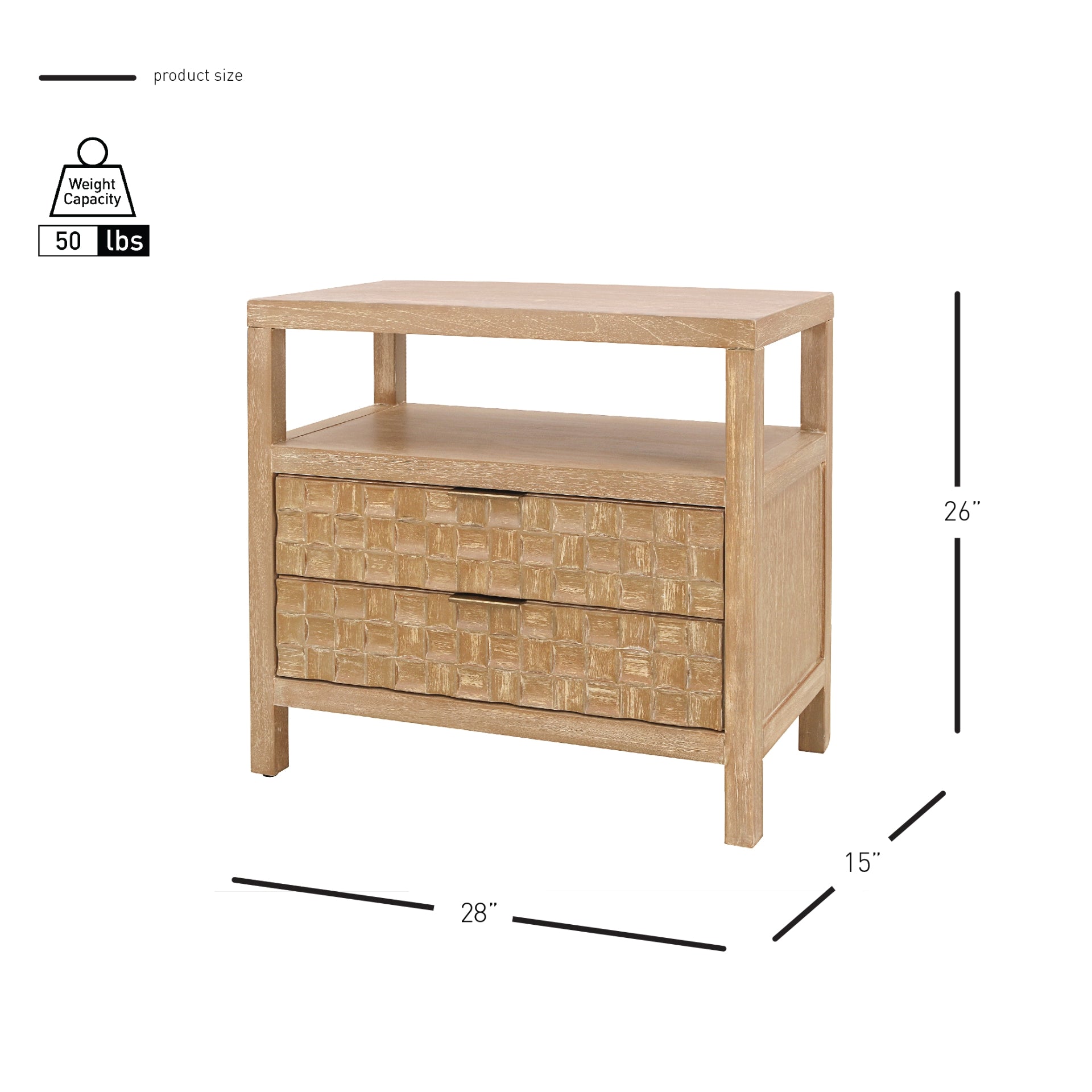 Terrena Nightstand/Side Table 2 Drawers - What A Room