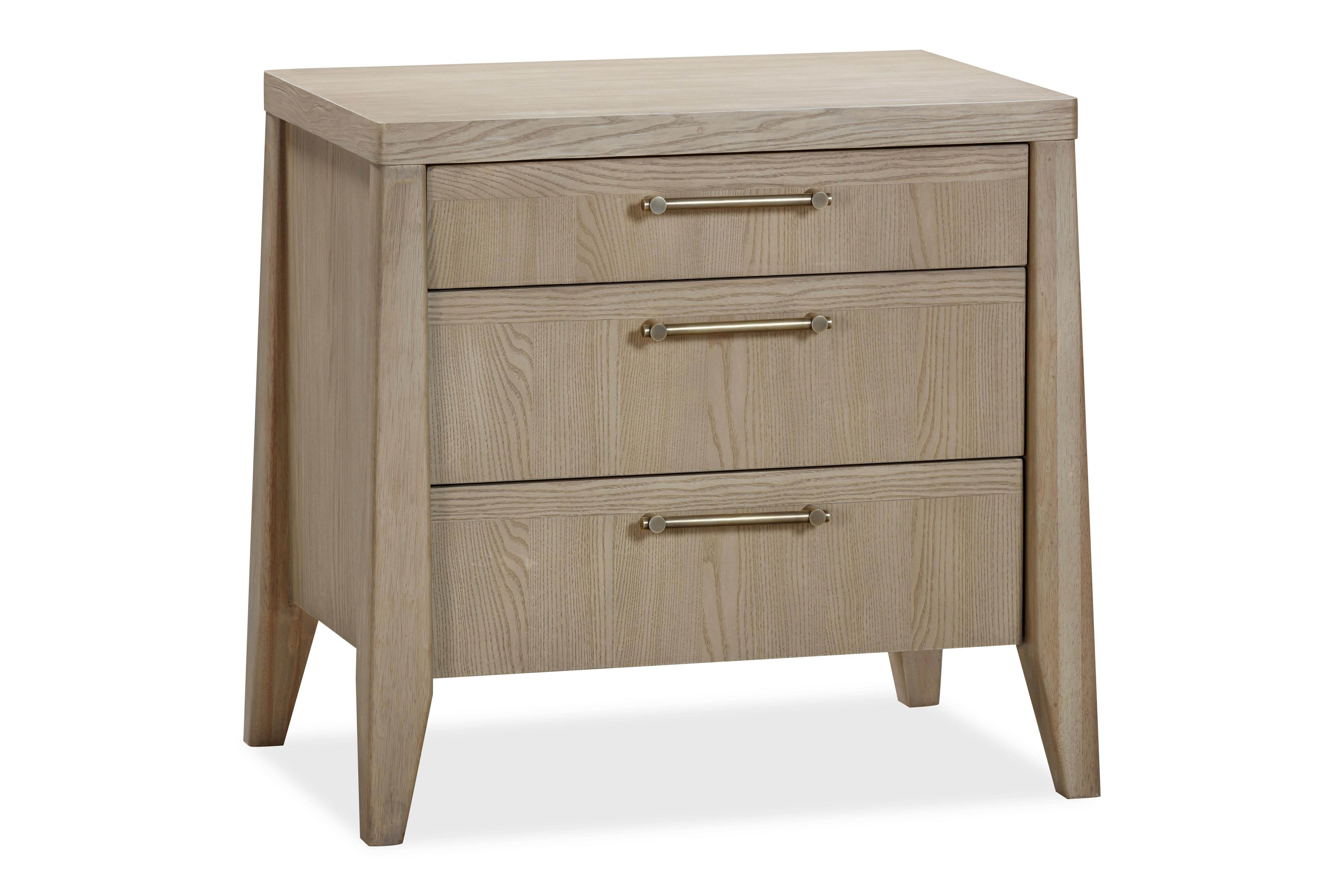 Sumire Three Drawer Ash Wood Nightstand in Ginger - What A Room