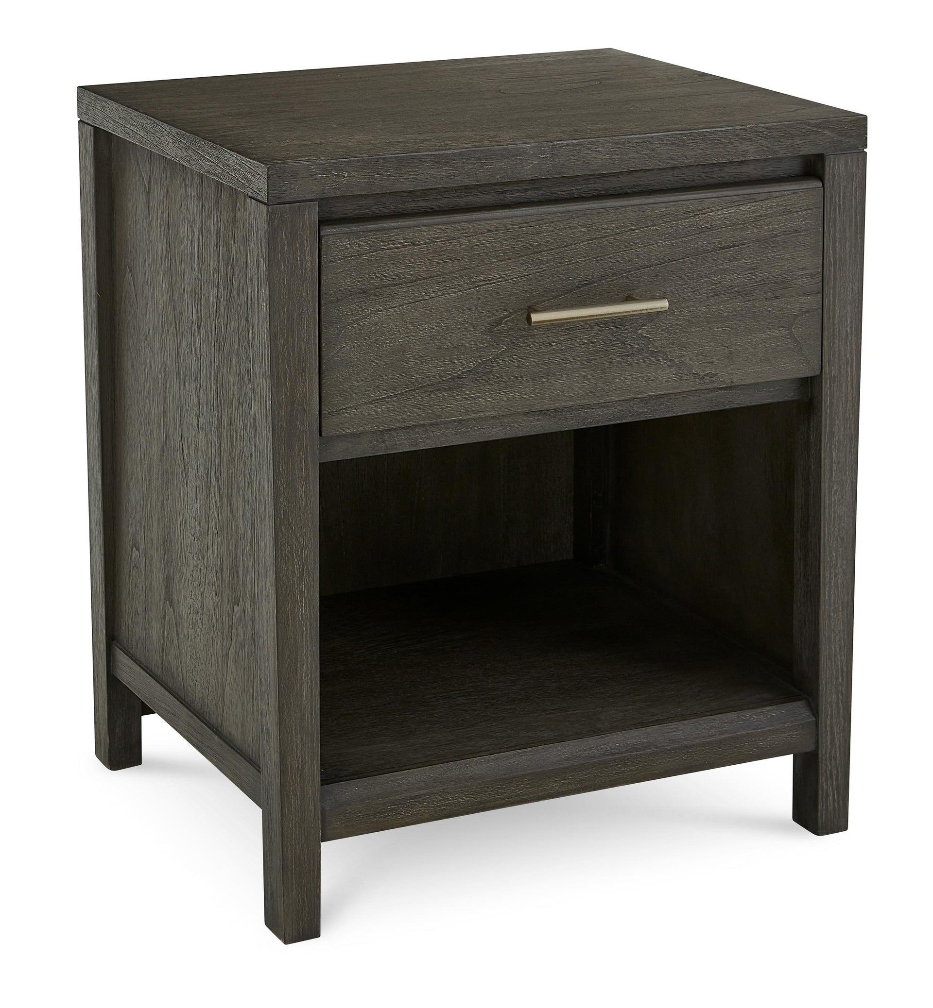 Nevis One Drawer Nightstand in Sharkskin - What A Room