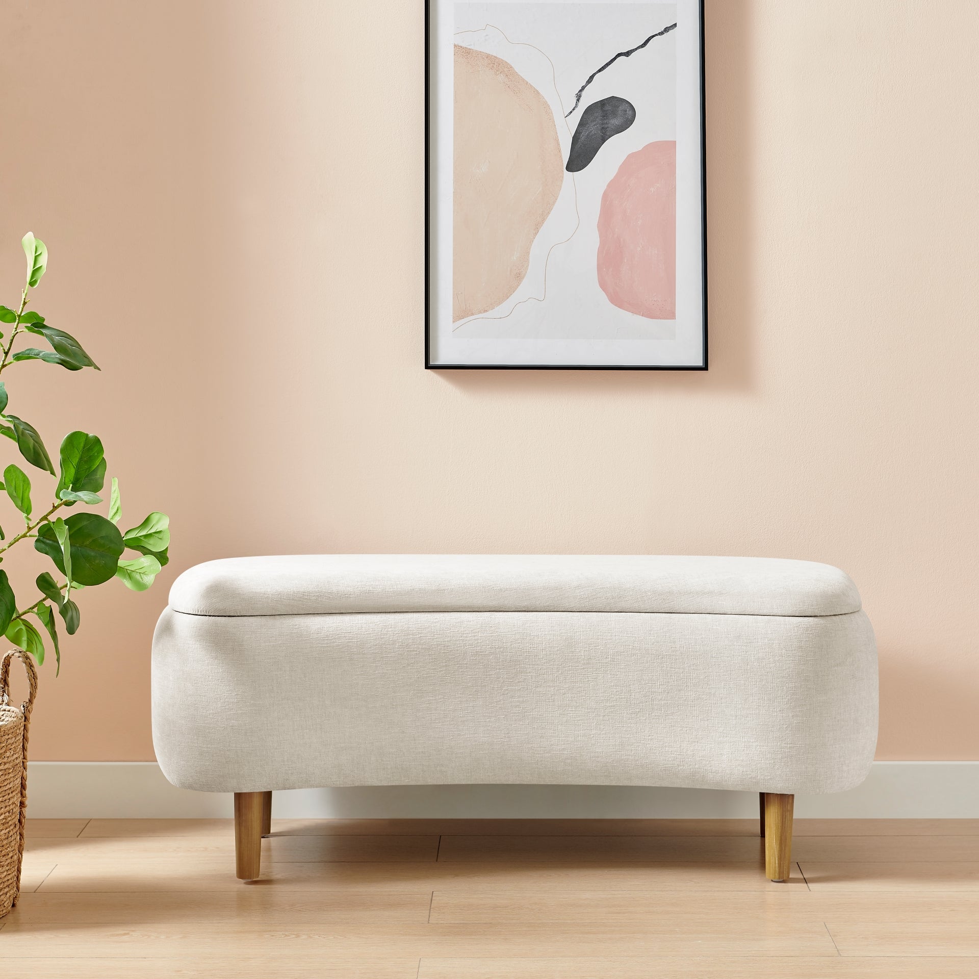 Leony Chenille Storage Bench - What A Room