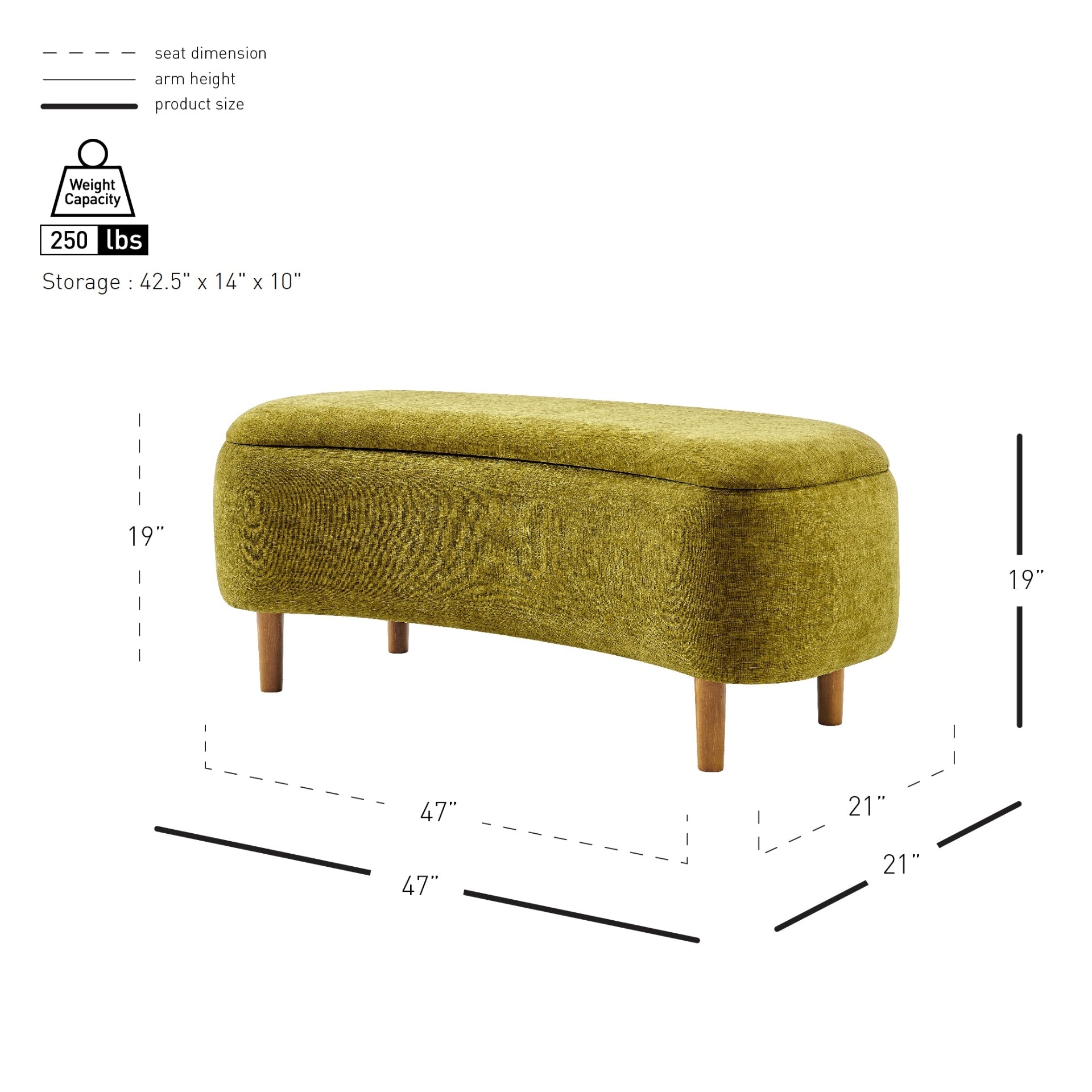 Leony Chenille Storage Bench - What A Room
