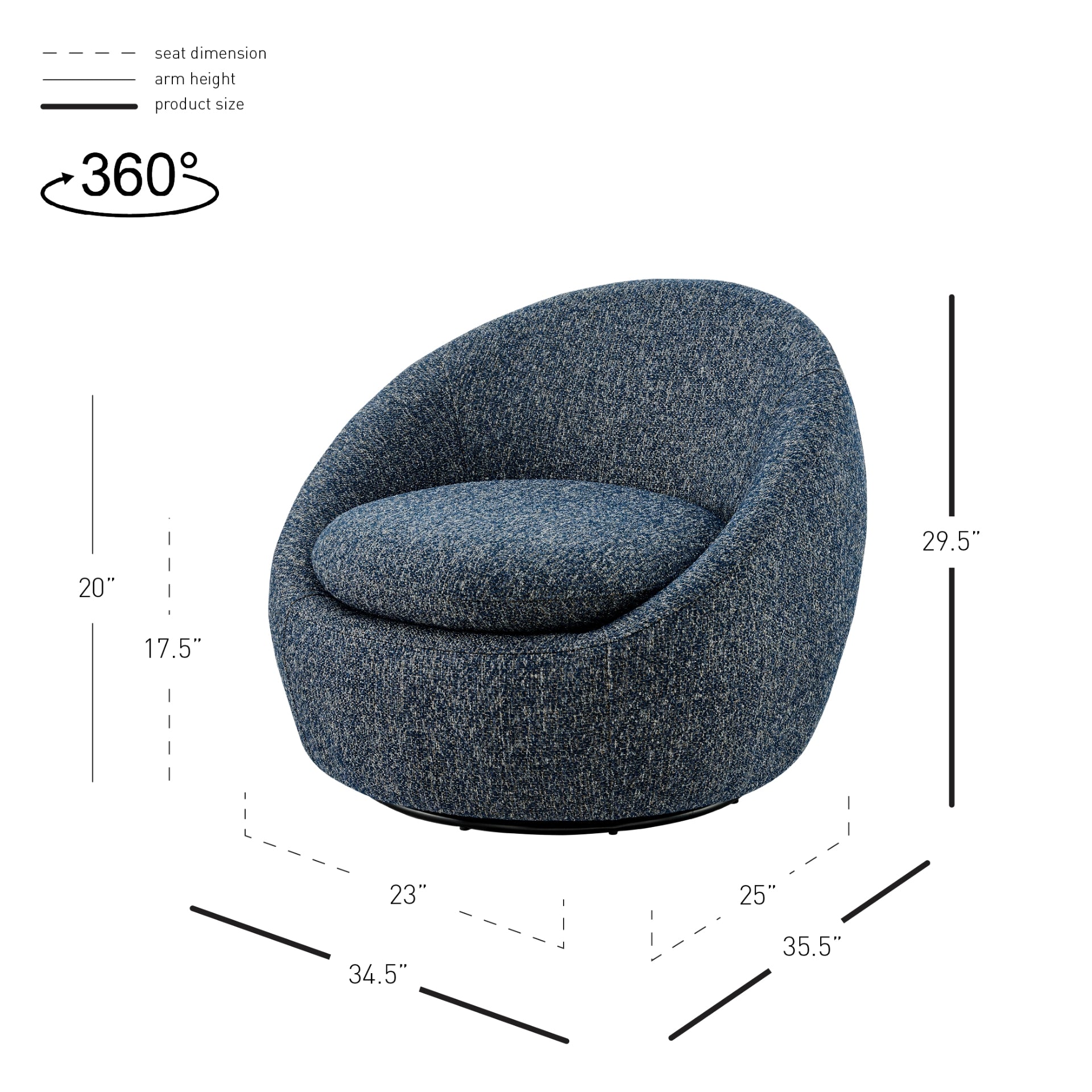 Adelmo Fabric Swivel Accent Chair - What A Room