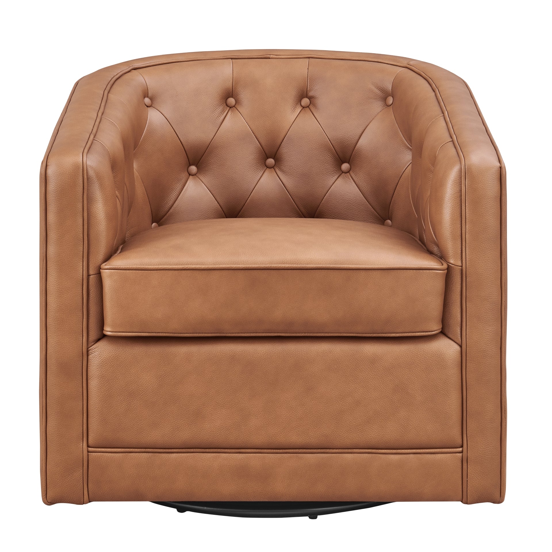 Walsh Top Grain Leather Swivel Accent Arm Chair - What A Room