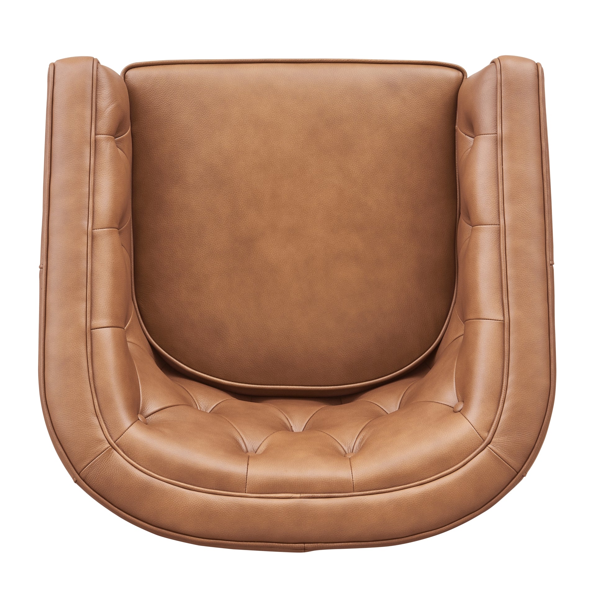 Walsh Top Grain Leather Swivel Accent Arm Chair - What A Room