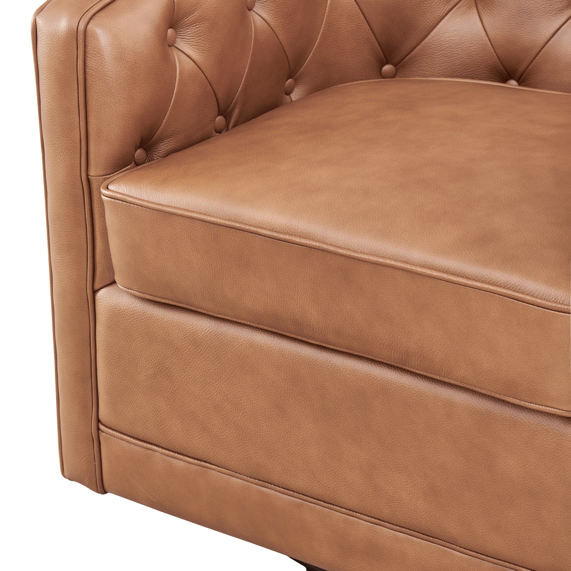Walsh Top Grain Leather Swivel Accent Arm Chair - What A Room