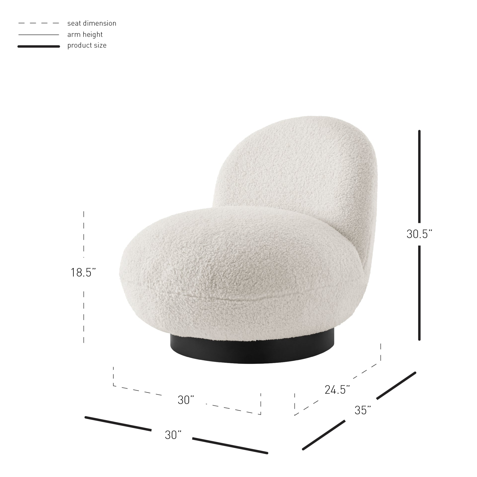 Zolia Faux Shearling Swivel Accent Chair - What A Room