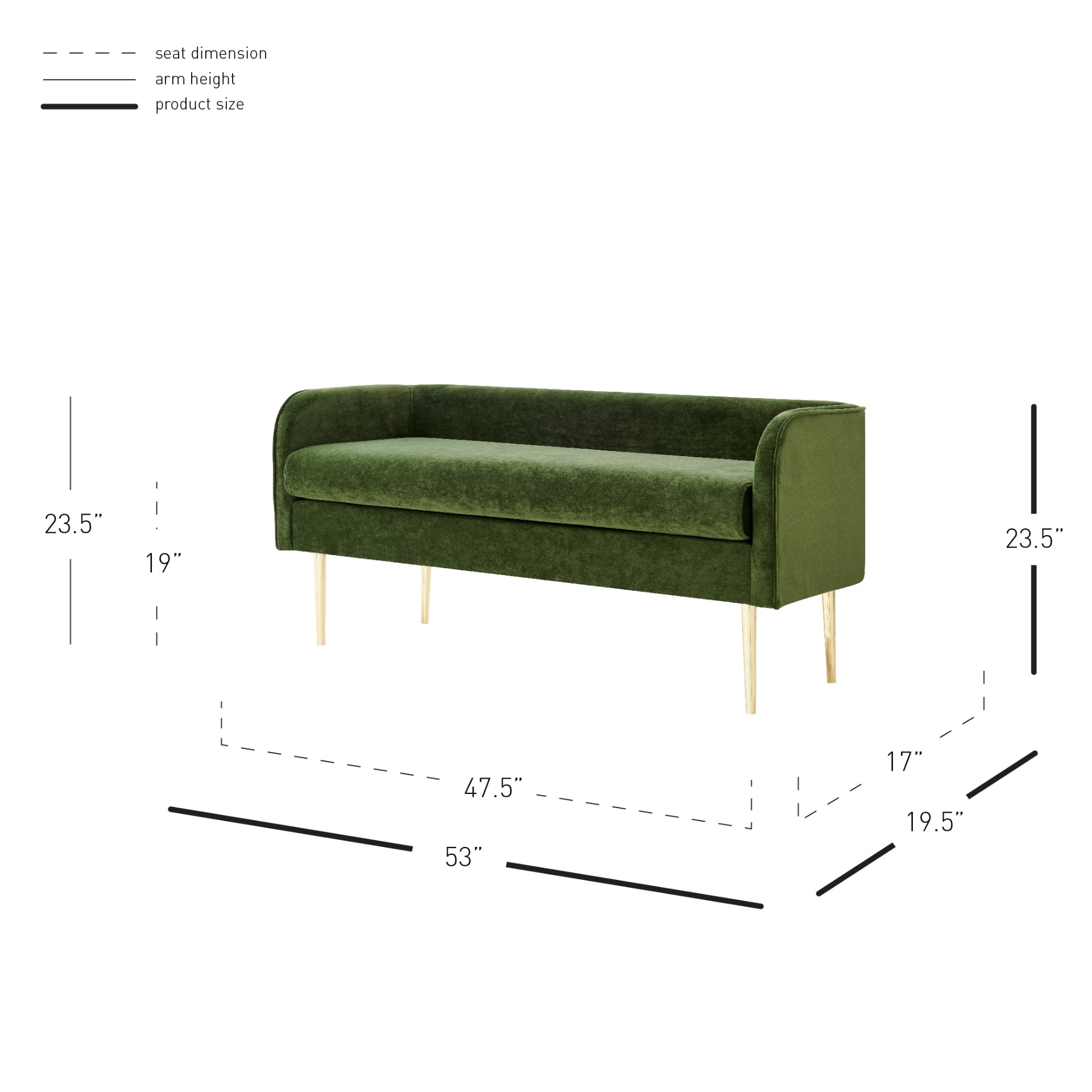 Marsha Velvet Bench - What A Room