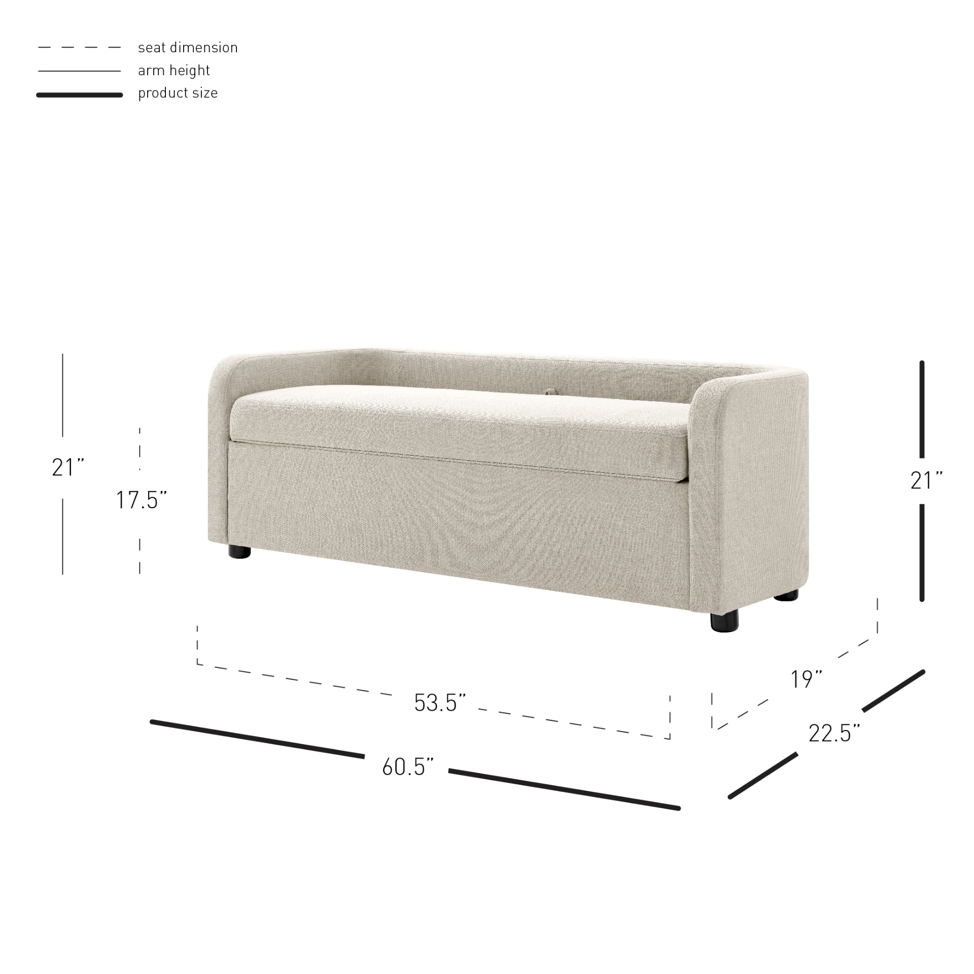 Wendy Fabric Storage Bench - What A Room