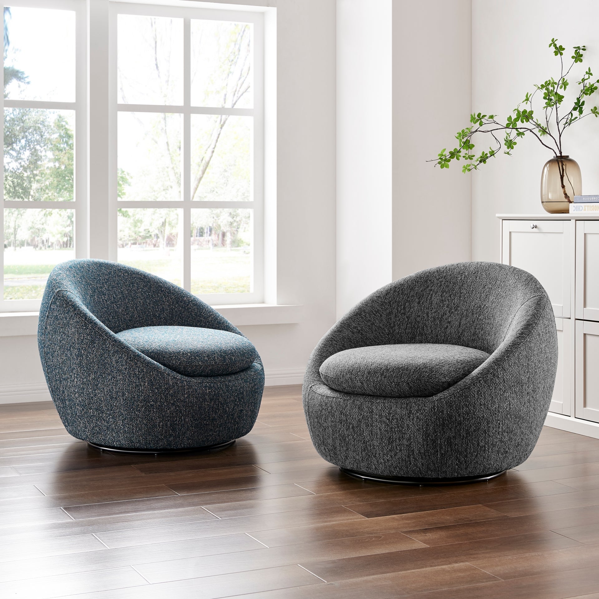 Adelmo Fabric Swivel Accent Chair - What A Room