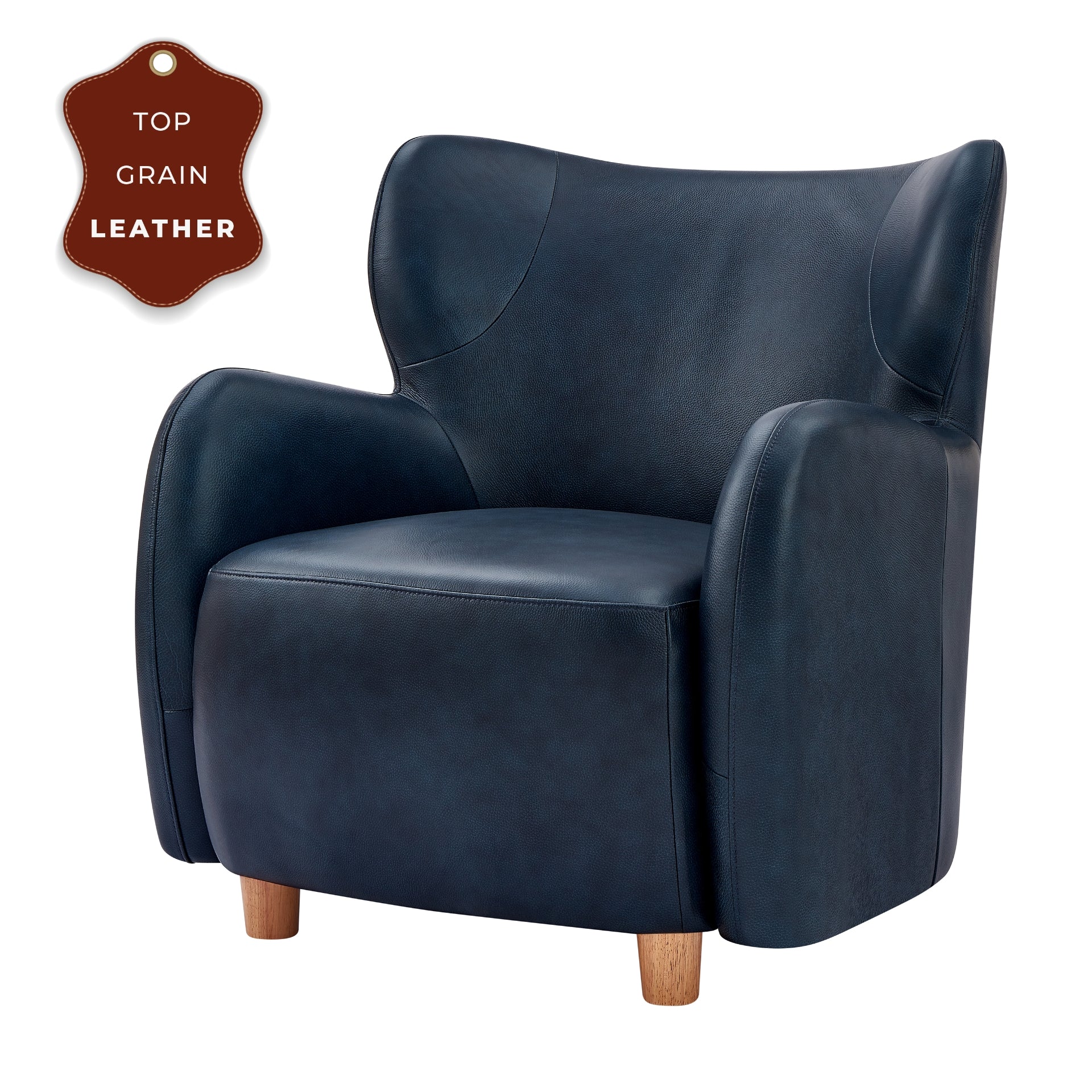 Tiffany Top Grain Leather Accent Arm Chair - What A Room