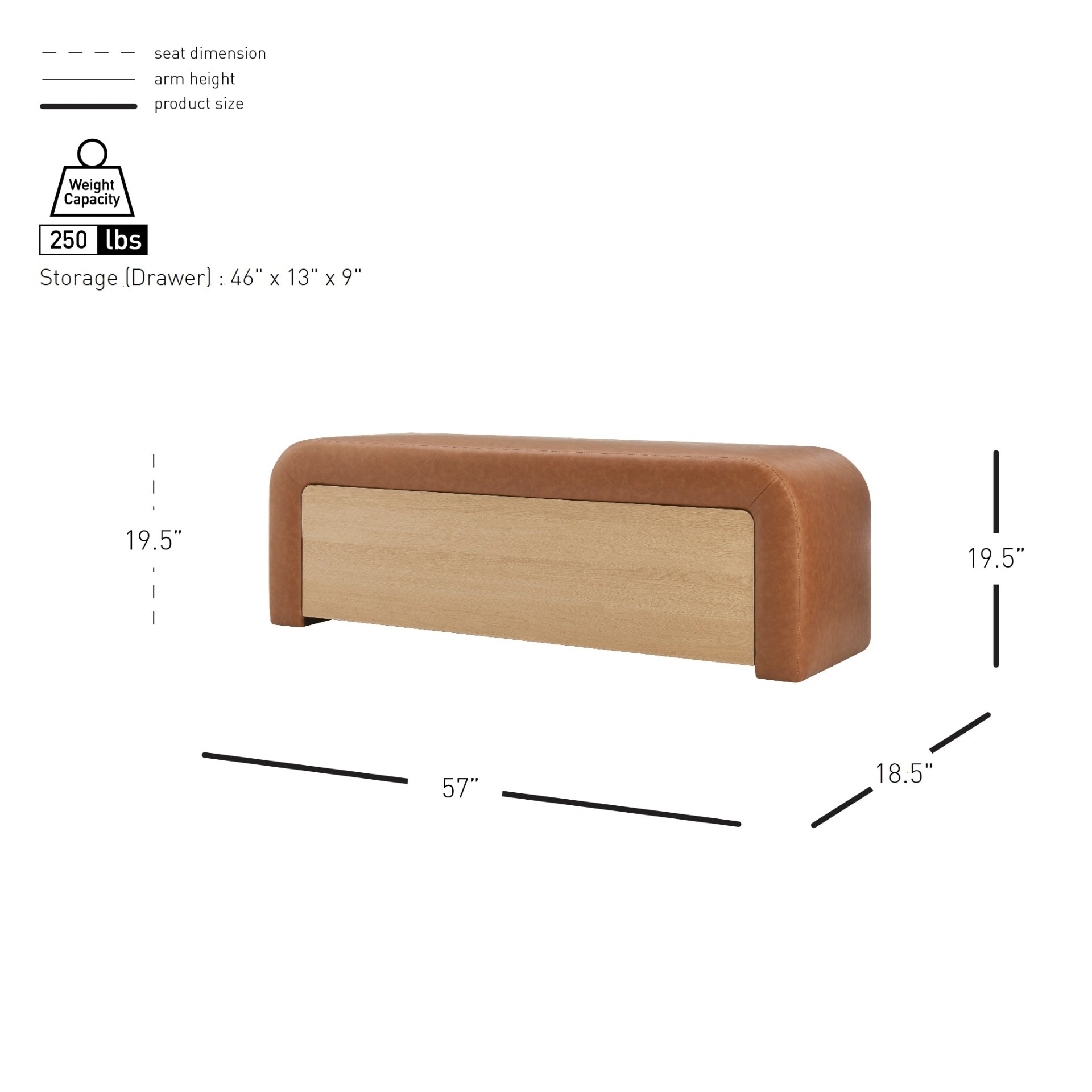 Tammy Faux Leather Storage Bench - What A Room