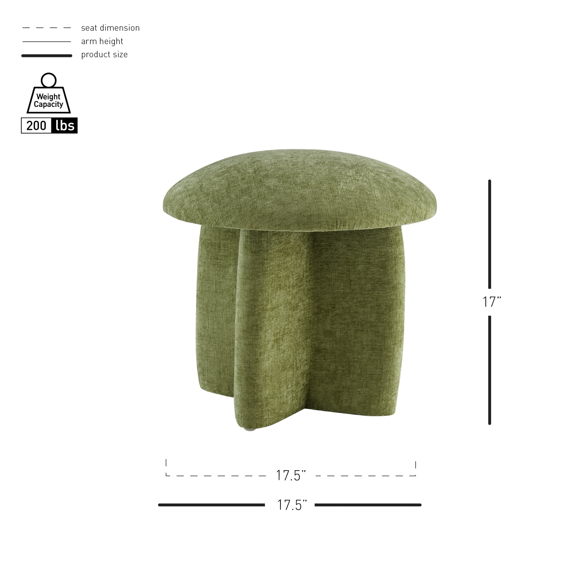 Cielo Fabric Ottoman - What A Room
