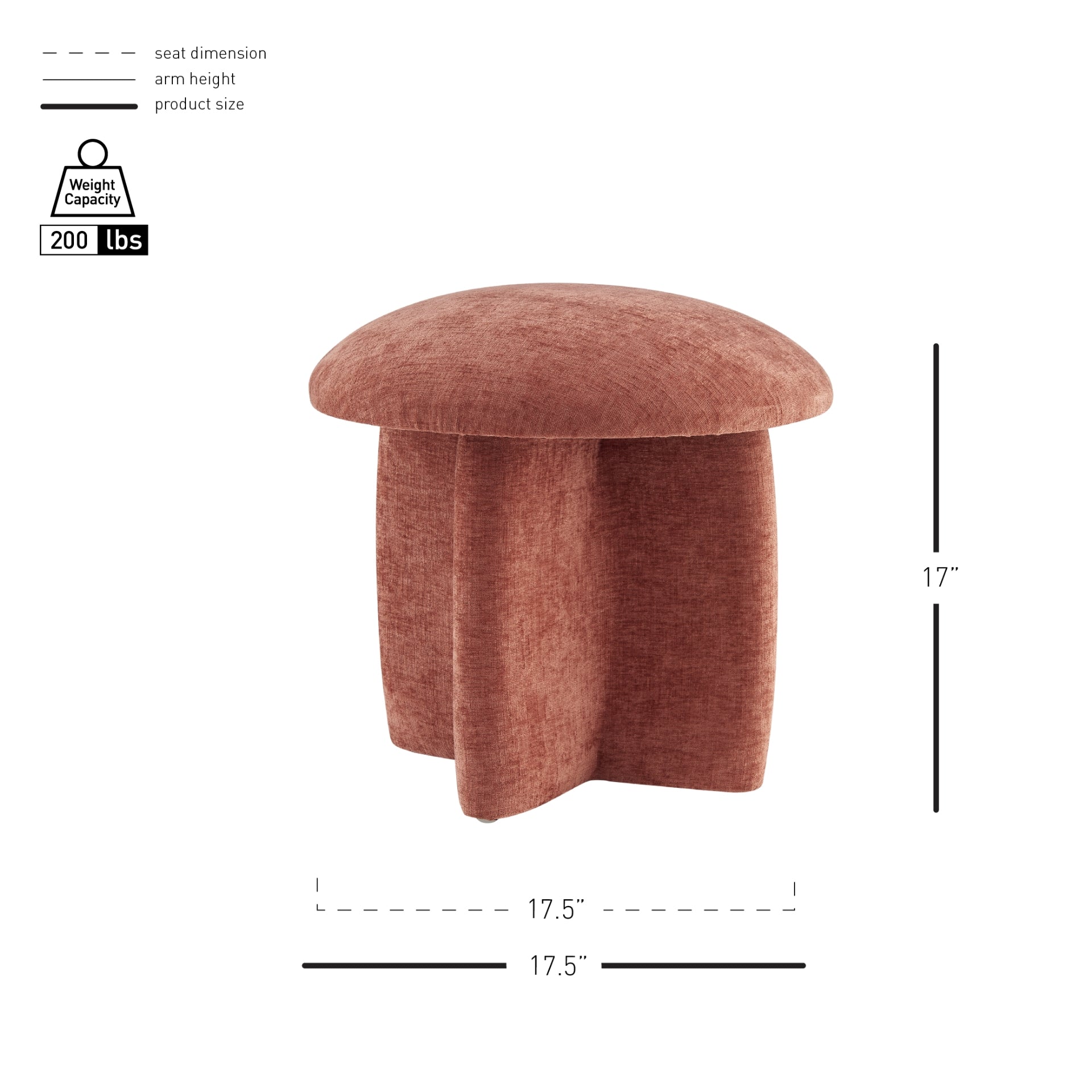 Cielo Fabric Ottoman - What A Room