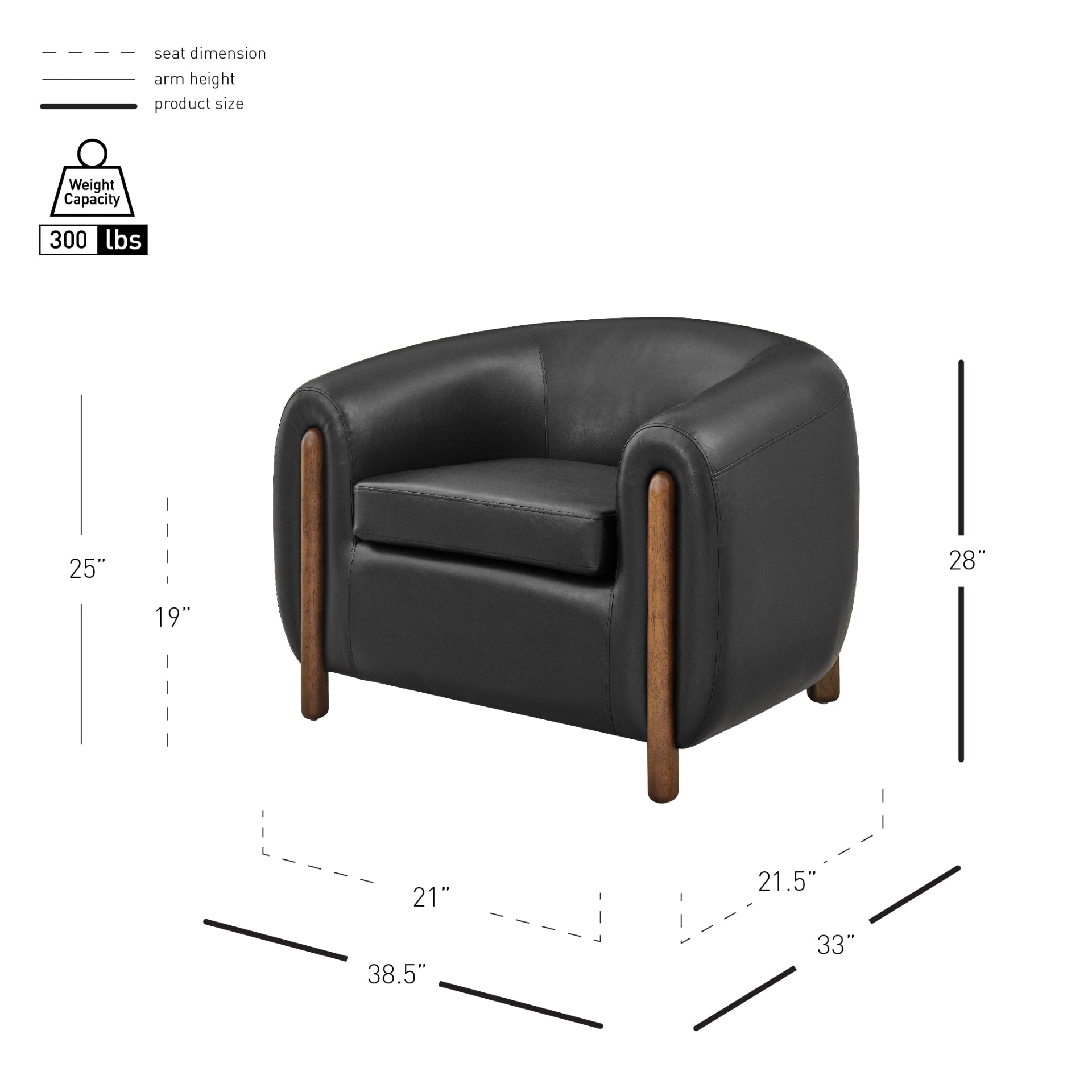 Cordelia Faux Leather Accent Arm Chair - What A Room