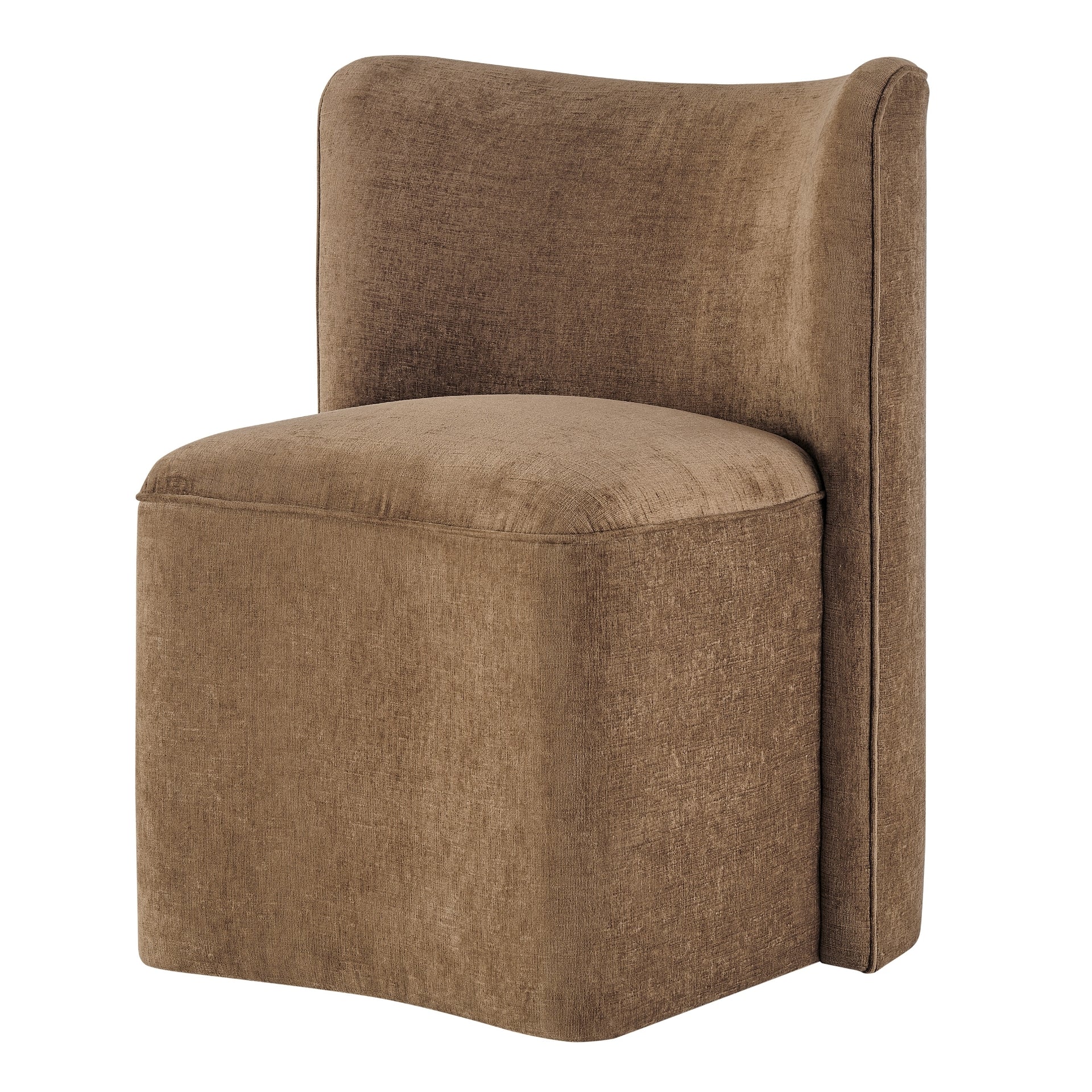 Morraine Chenille Dining Side Chair w/ Casters - What A Room