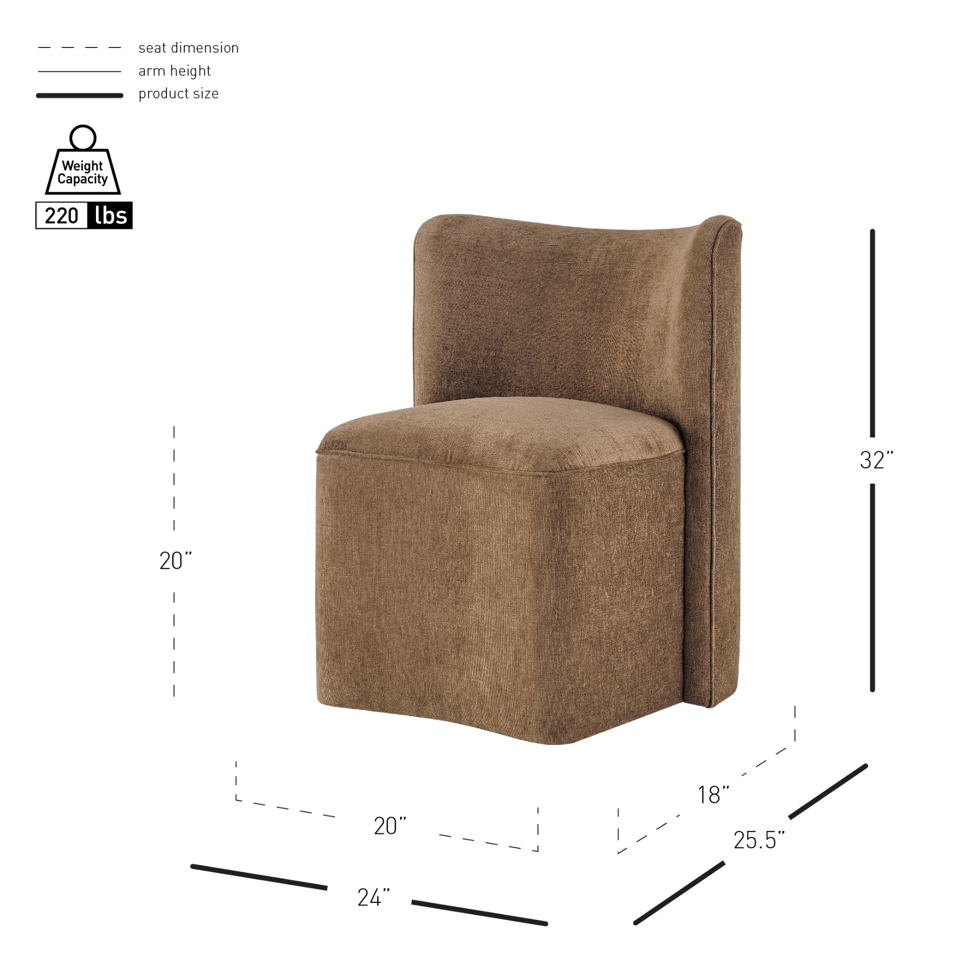 Morraine Chenille Dining Side Chair w/ Casters - What A Room