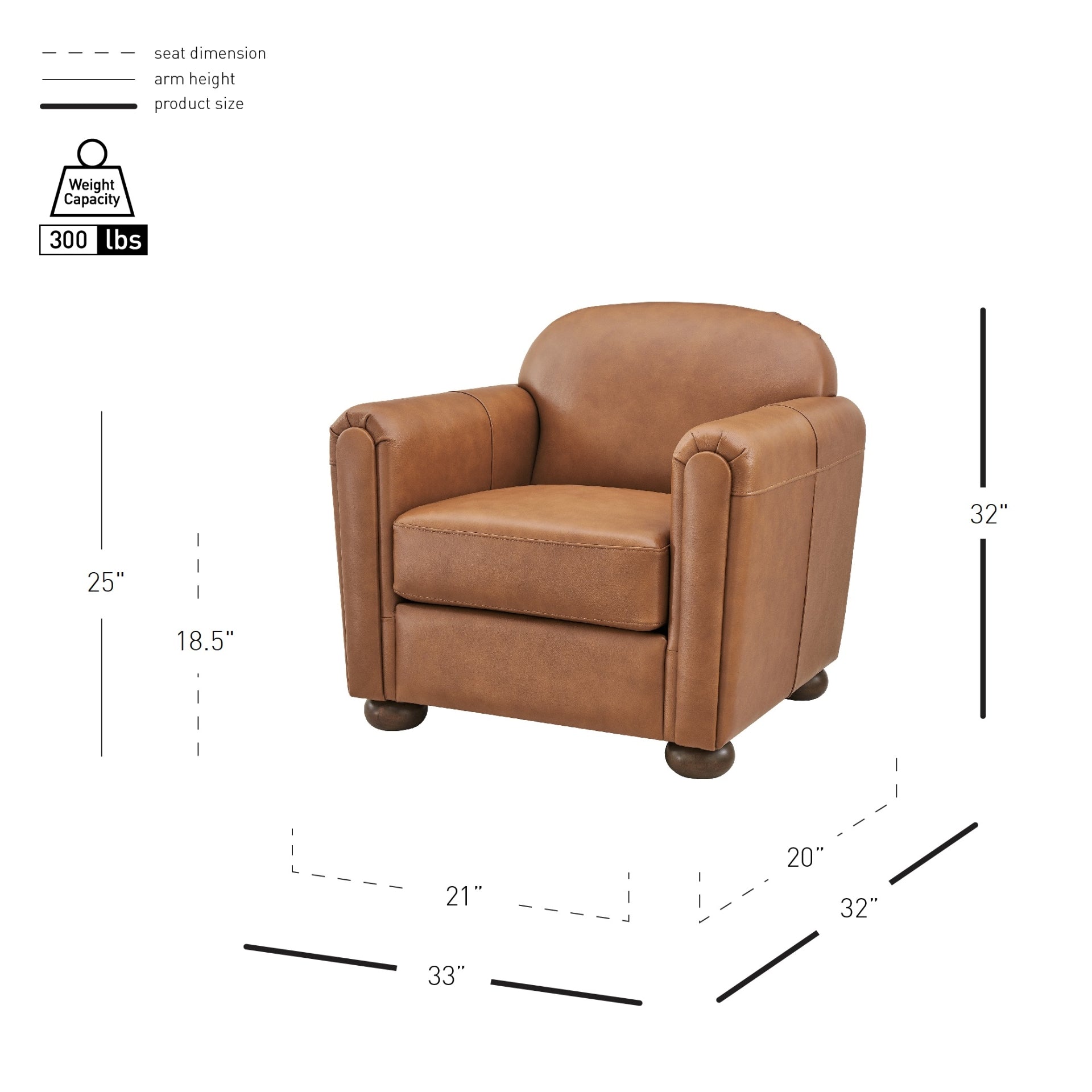 Grandora Top Grain Leather Accent Arm Chair - What A Room