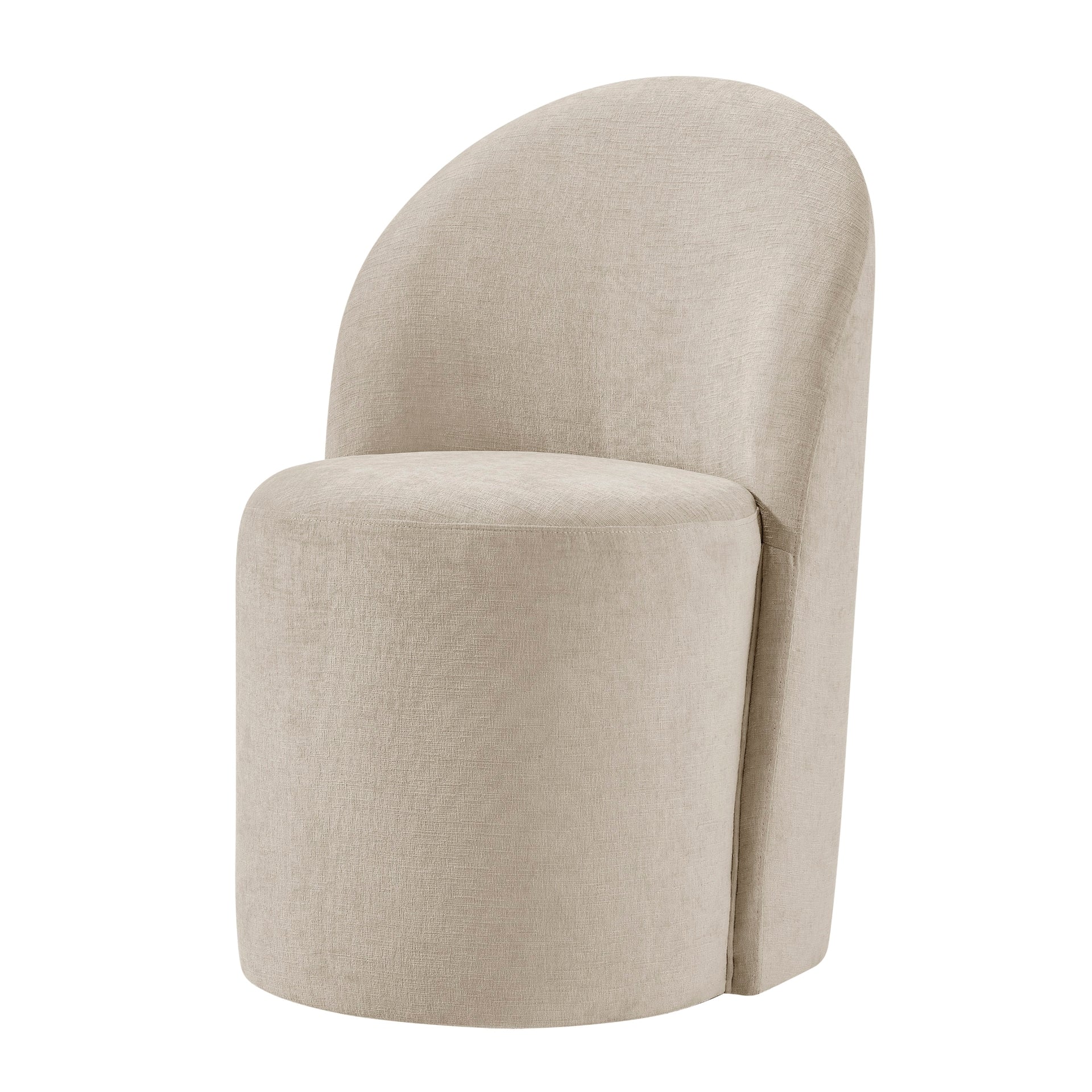 Cabrina Chenille Dining Side Chair w/ Casters - What A Room