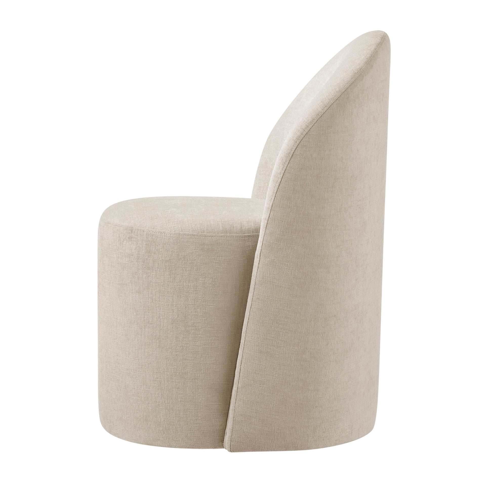 Cabrina Chenille Dining Side Chair w/ Casters - What A Room