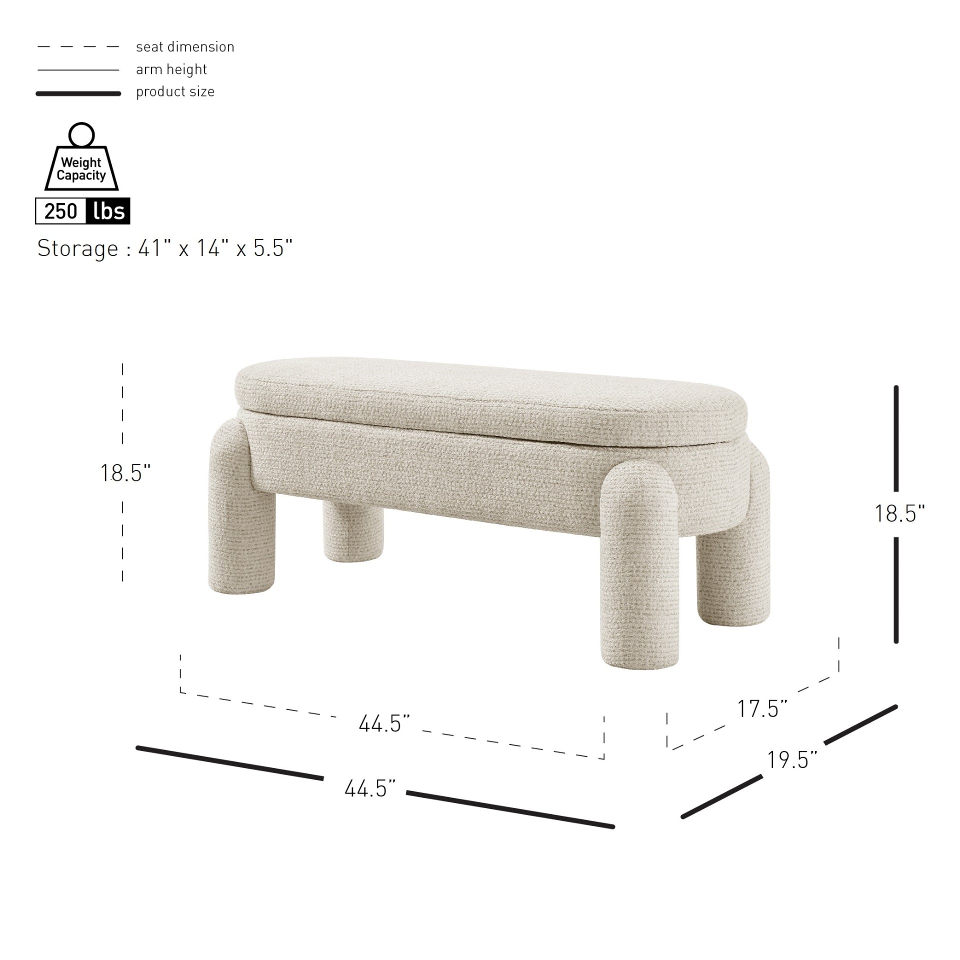 Bowden Chenille Storage Bench - What A Room