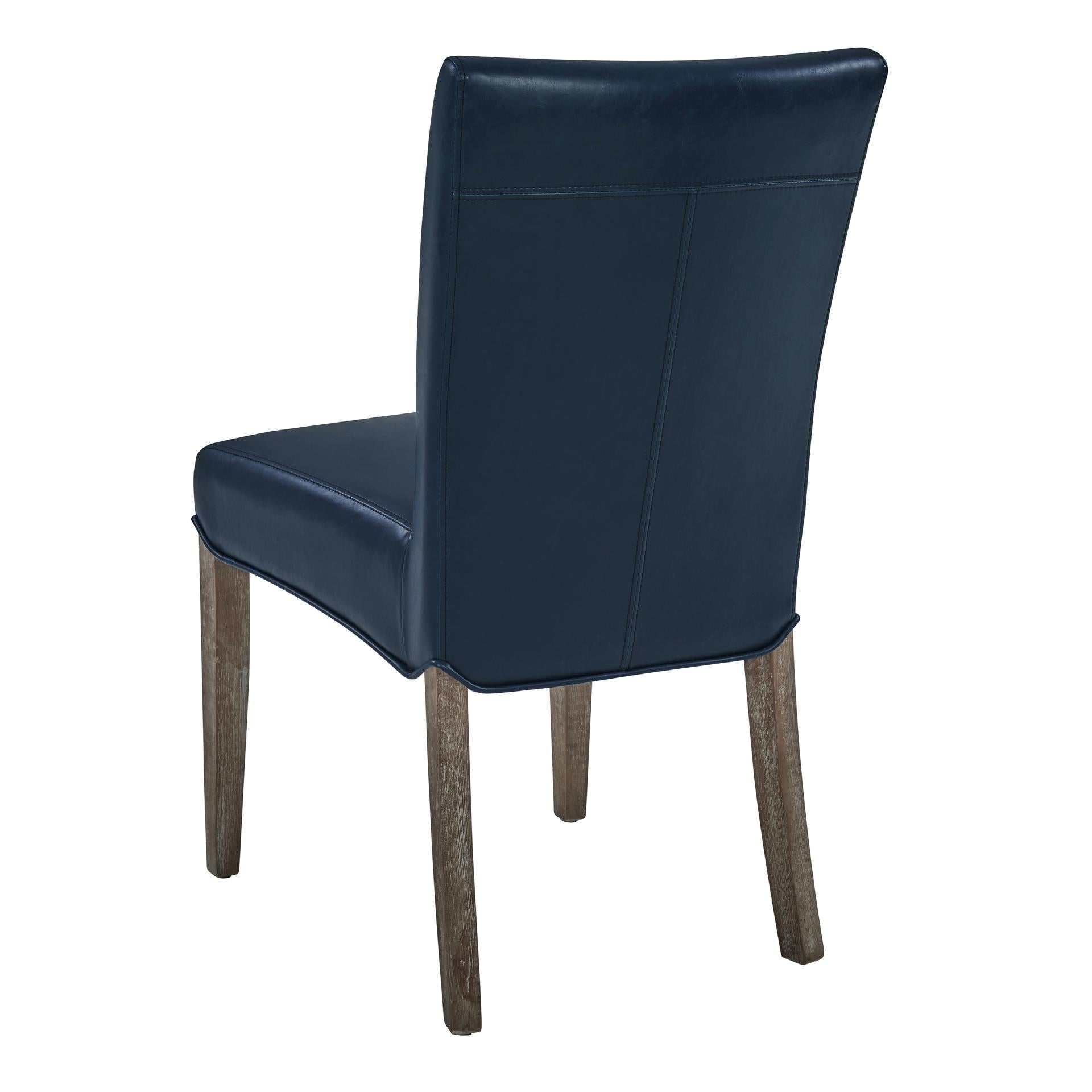 Beverly Hills Bonded Leather Dining Side Chair Drift Wood Legs - What A Room
