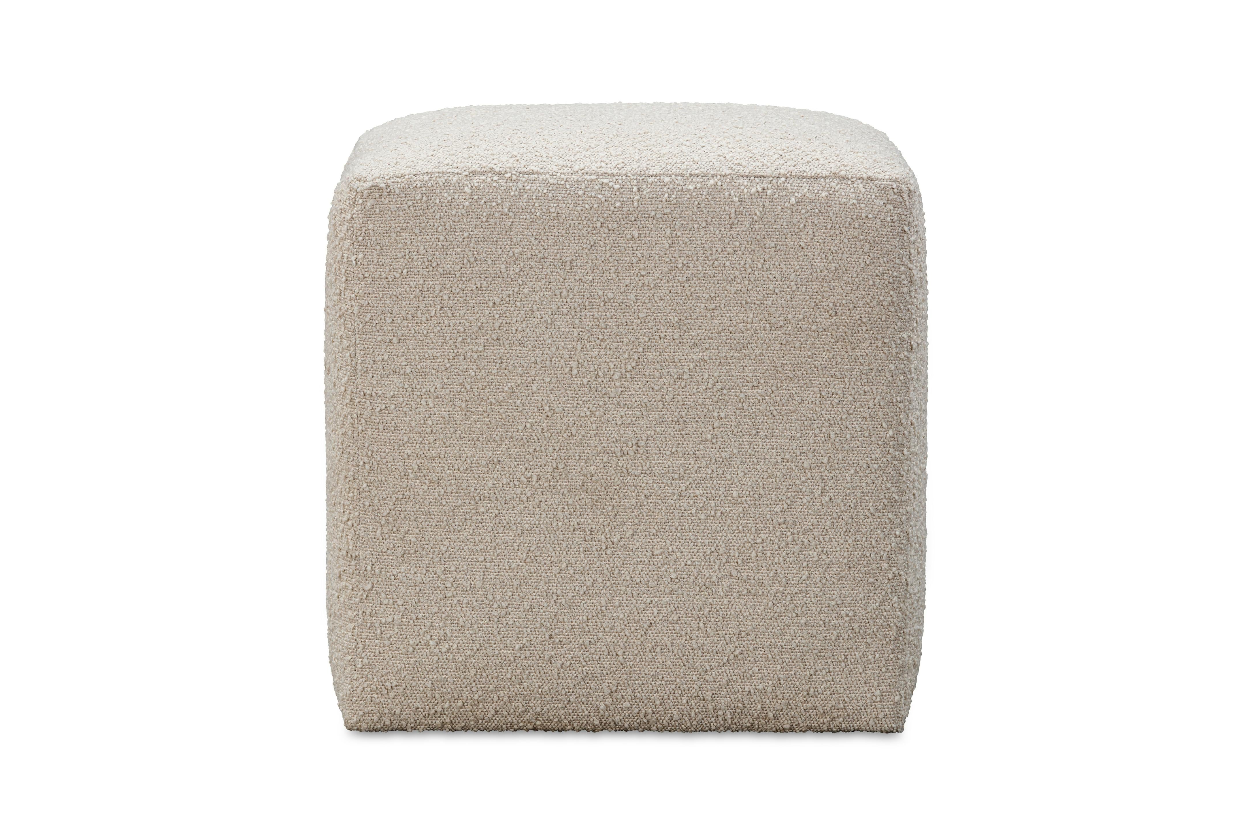 Liv Fully Upholstered Dining Ottoman in Brun Boucle - What A Room