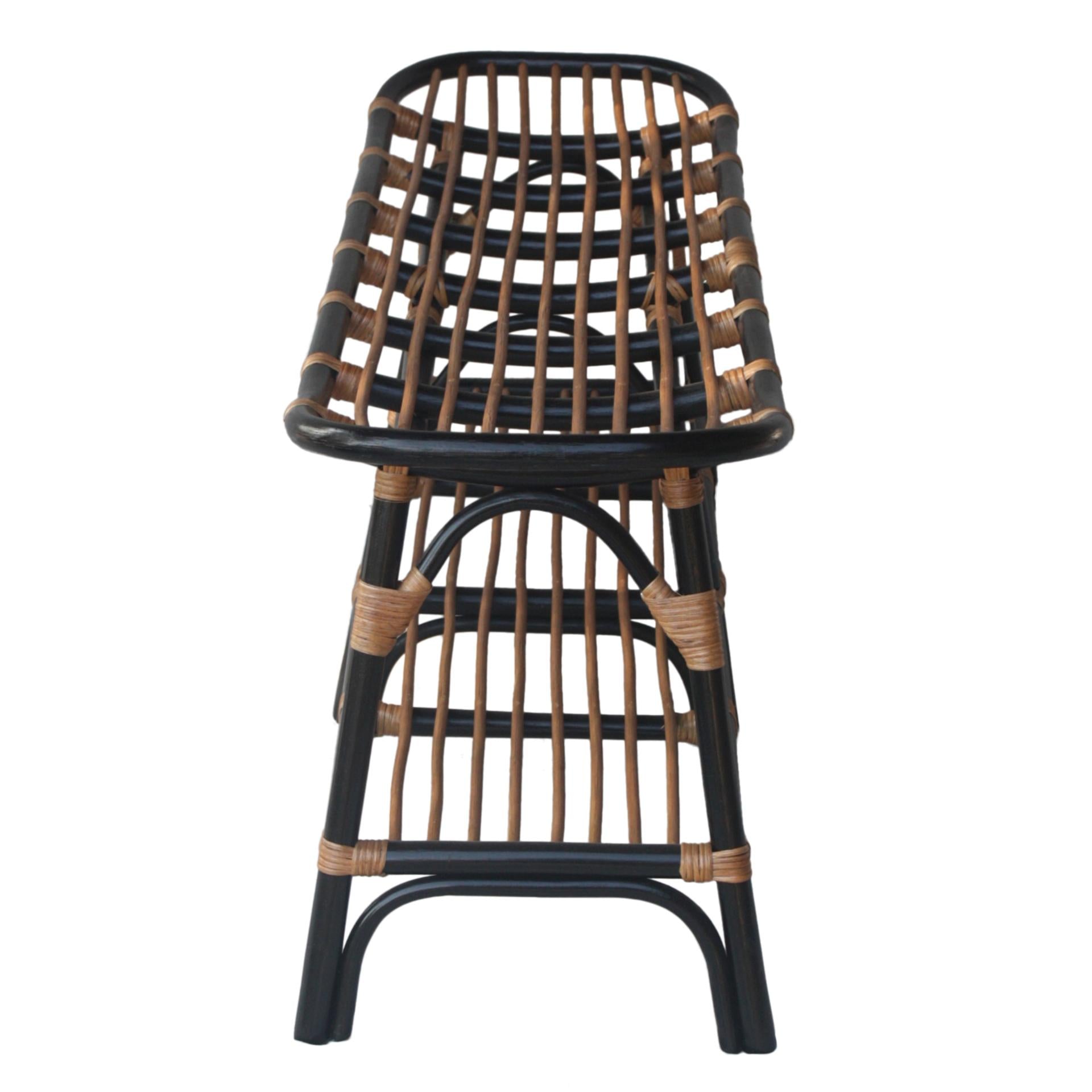 Damara Rattan Bench w/ Shelf - What A Room