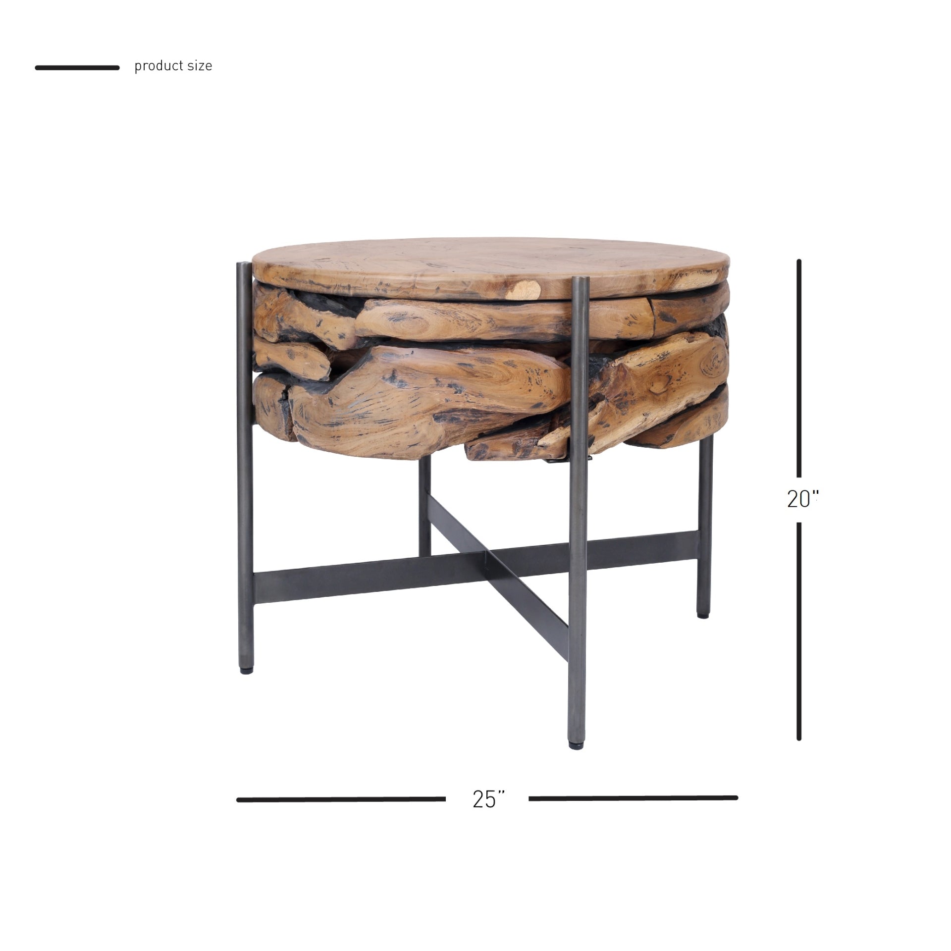 Bardo Reclaimed Teak Side/ End Table - What A Room