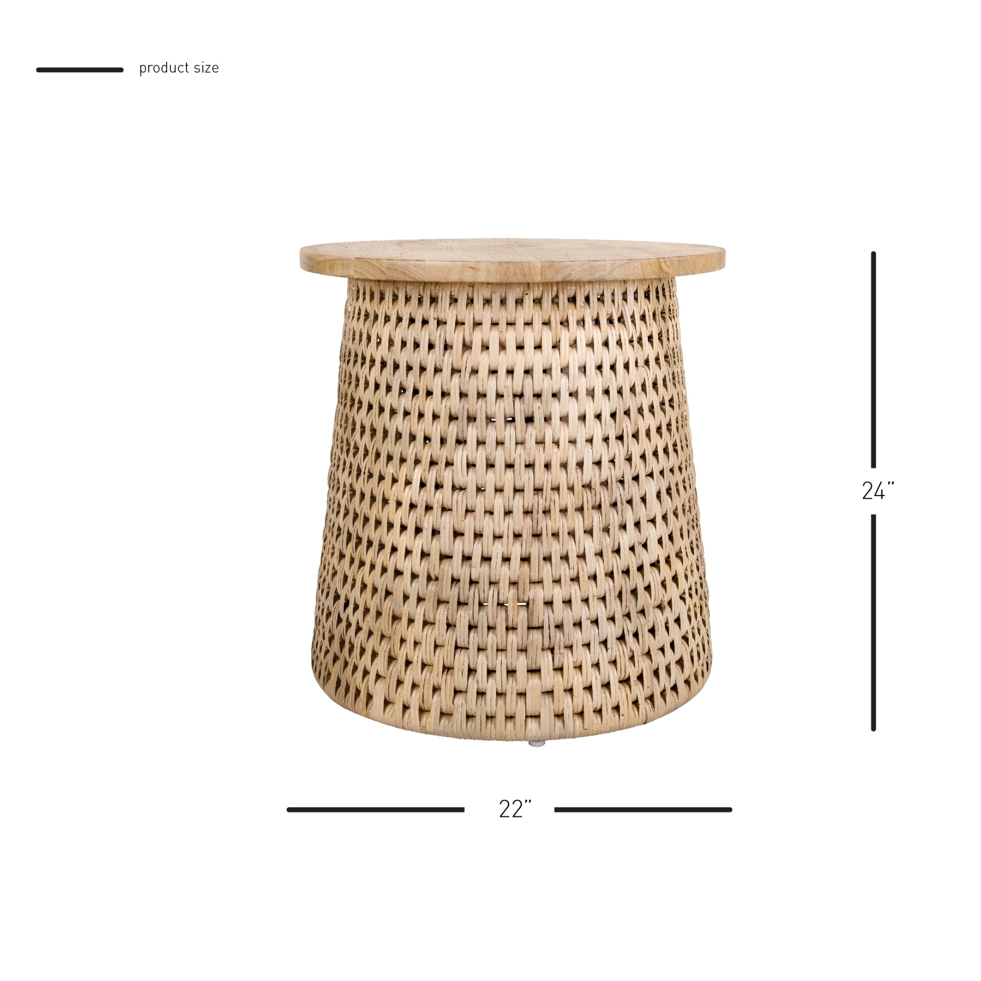 Kamari Rattan Side/End Table w/ Wood Top - What A Room