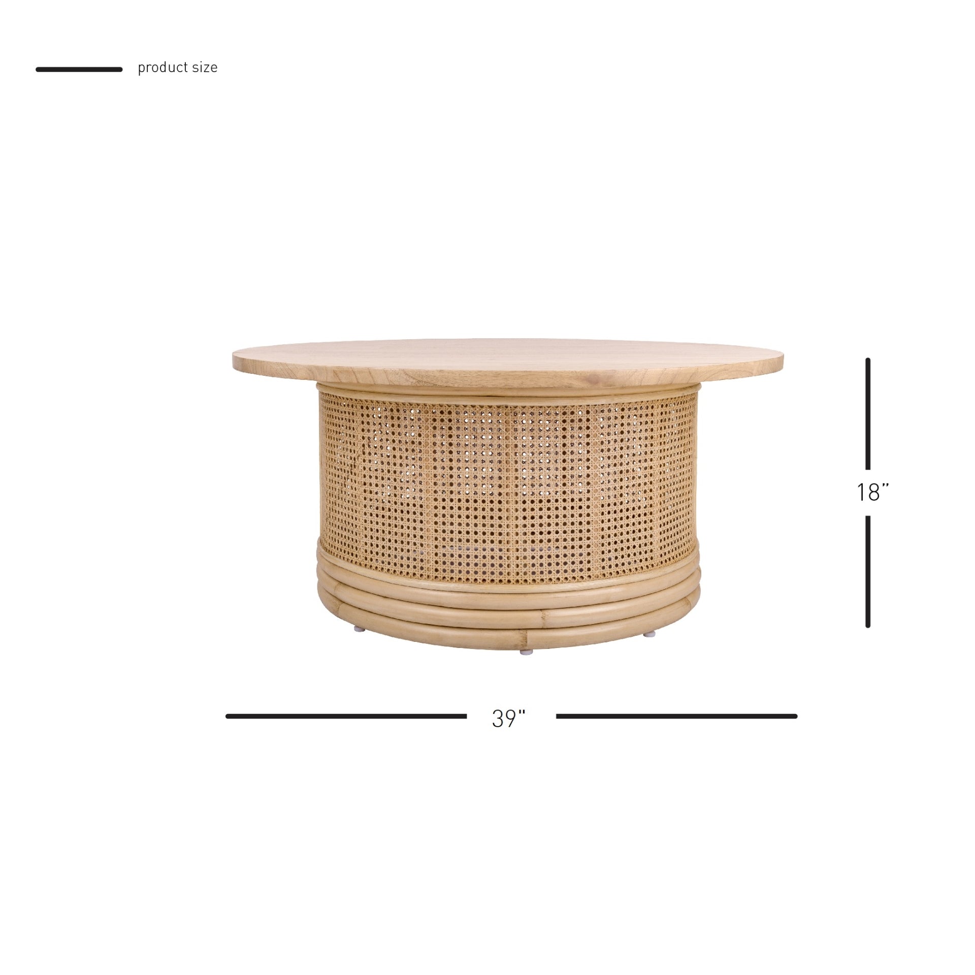 Brisa Rattan Coffee Table w/ Wood Top - What A Room