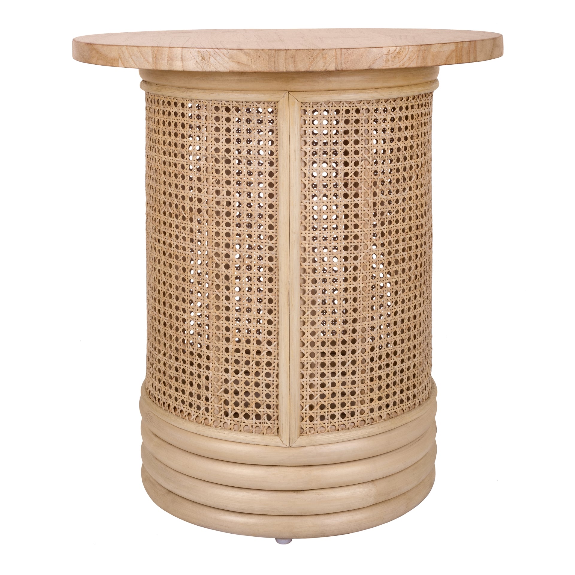 Brisa Rattan Side/End Table w/ Wood Top - What A Room