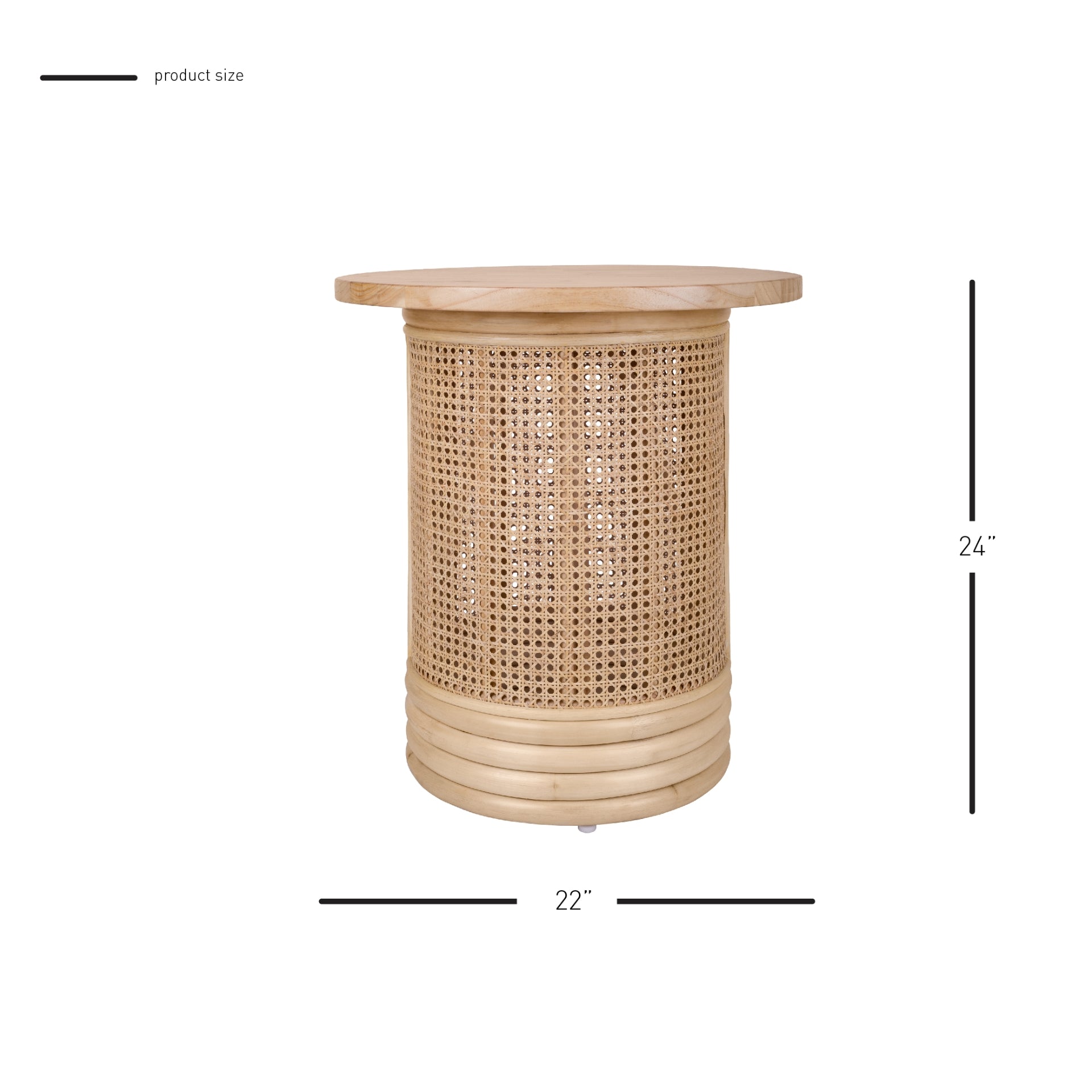 Brisa Rattan Side/End Table w/ Wood Top - What A Room