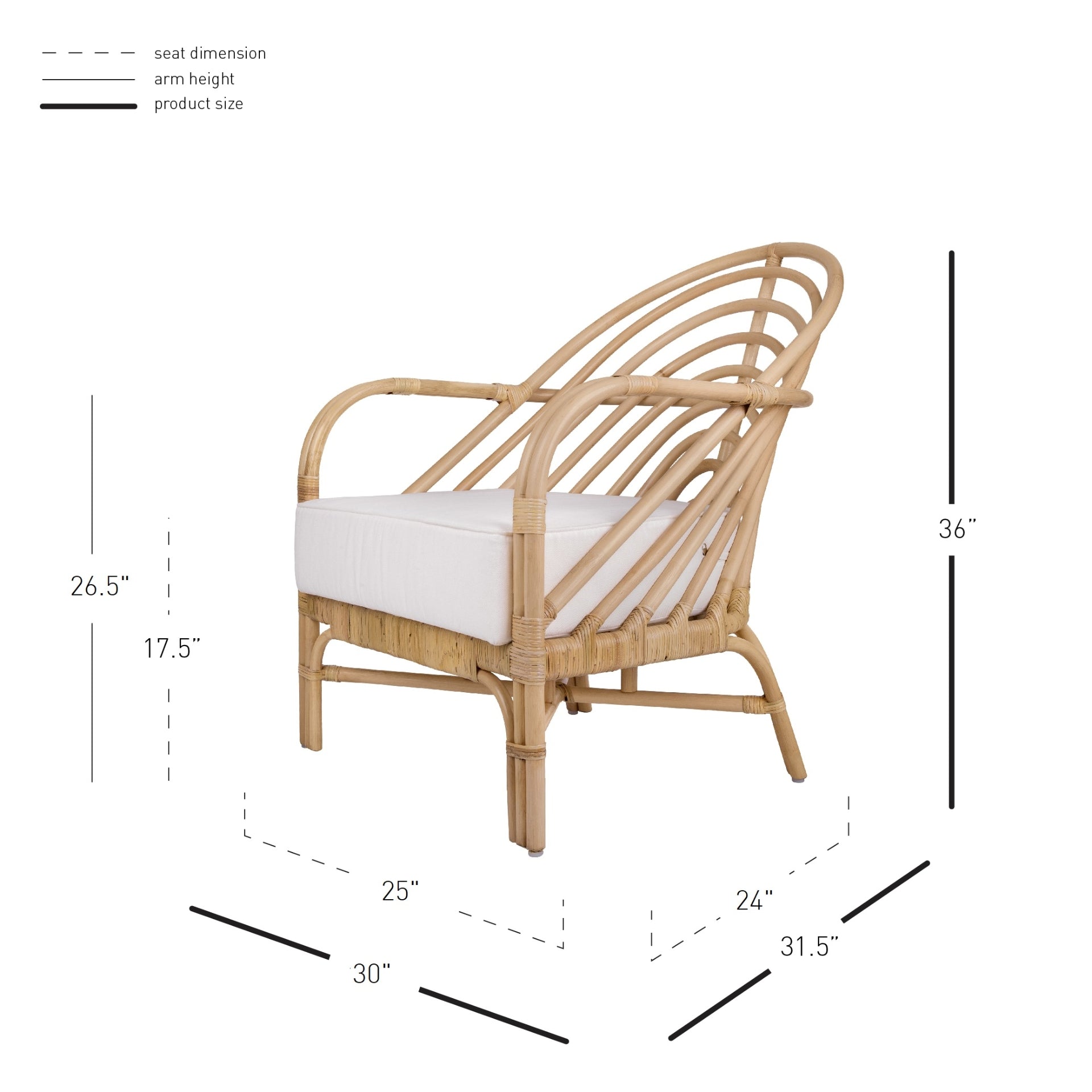 Lana Rattan Accent Arm Chair - What A Room